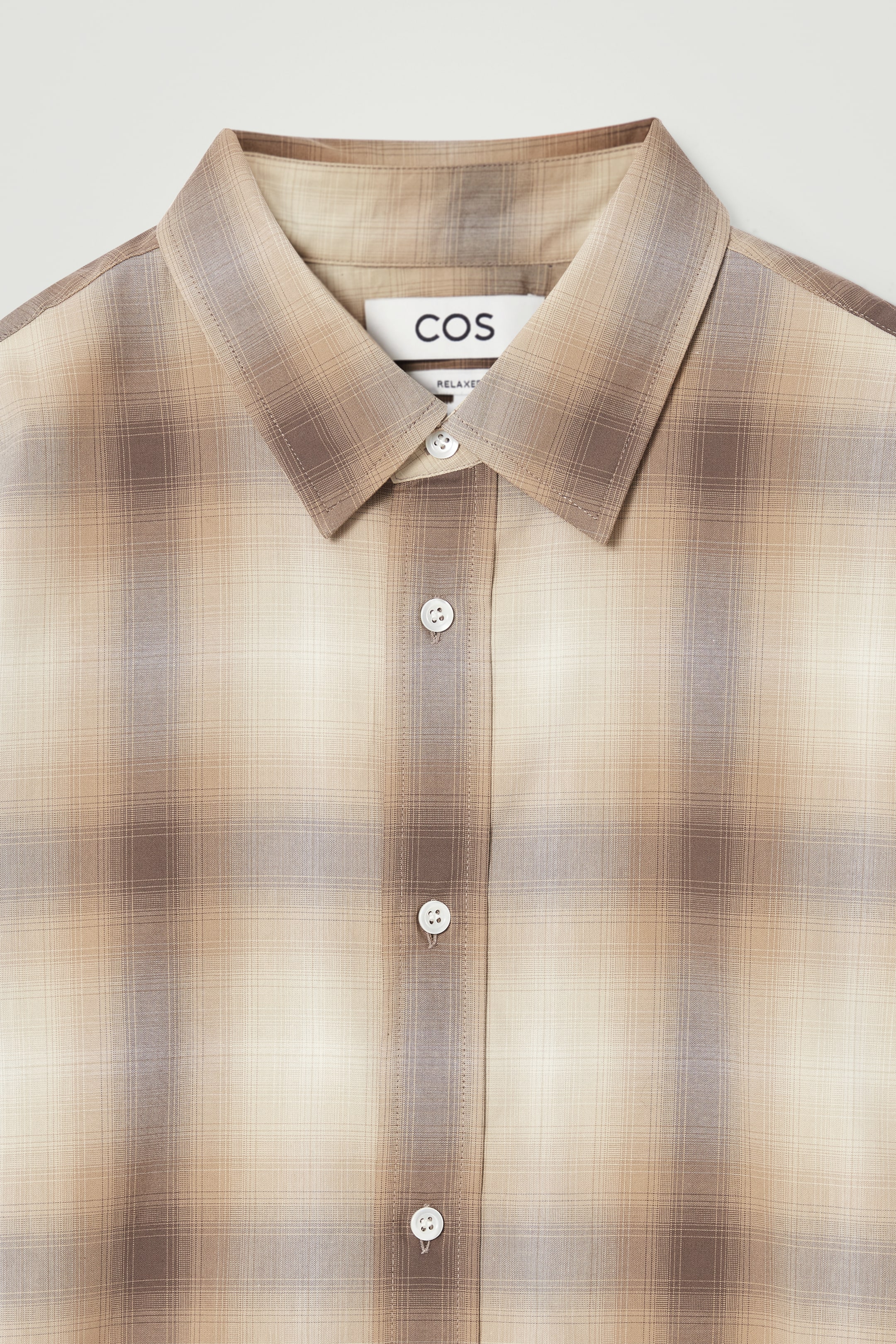 View larger image: RELAXED CHECKED COTTON SHIRT - BEIGE / CHECKED - Men | H&M GB 2