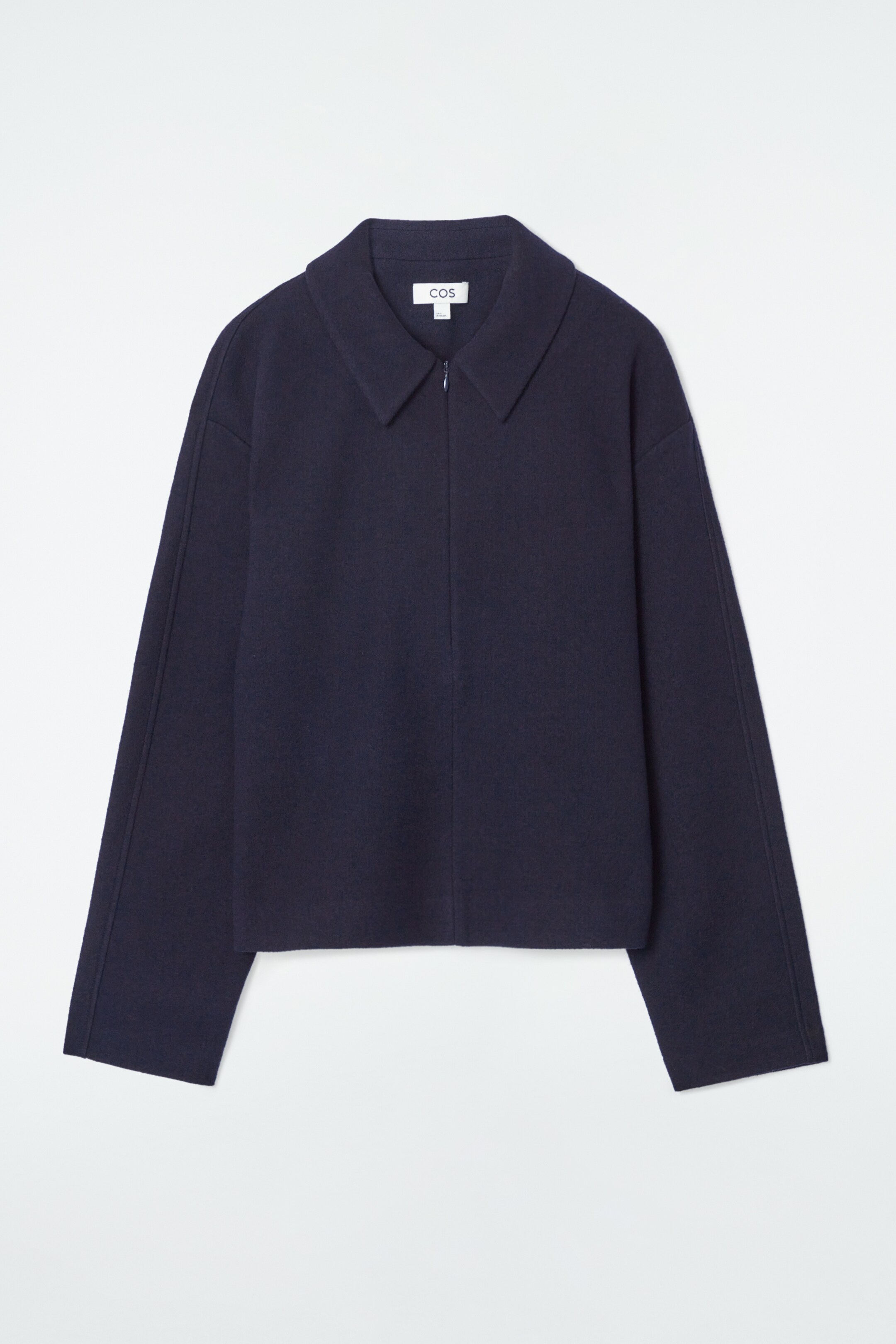 View larger image: BOILED-WOOL ZIP-UP CARDIGAN - NAVY - Ladies | H&M GB 8