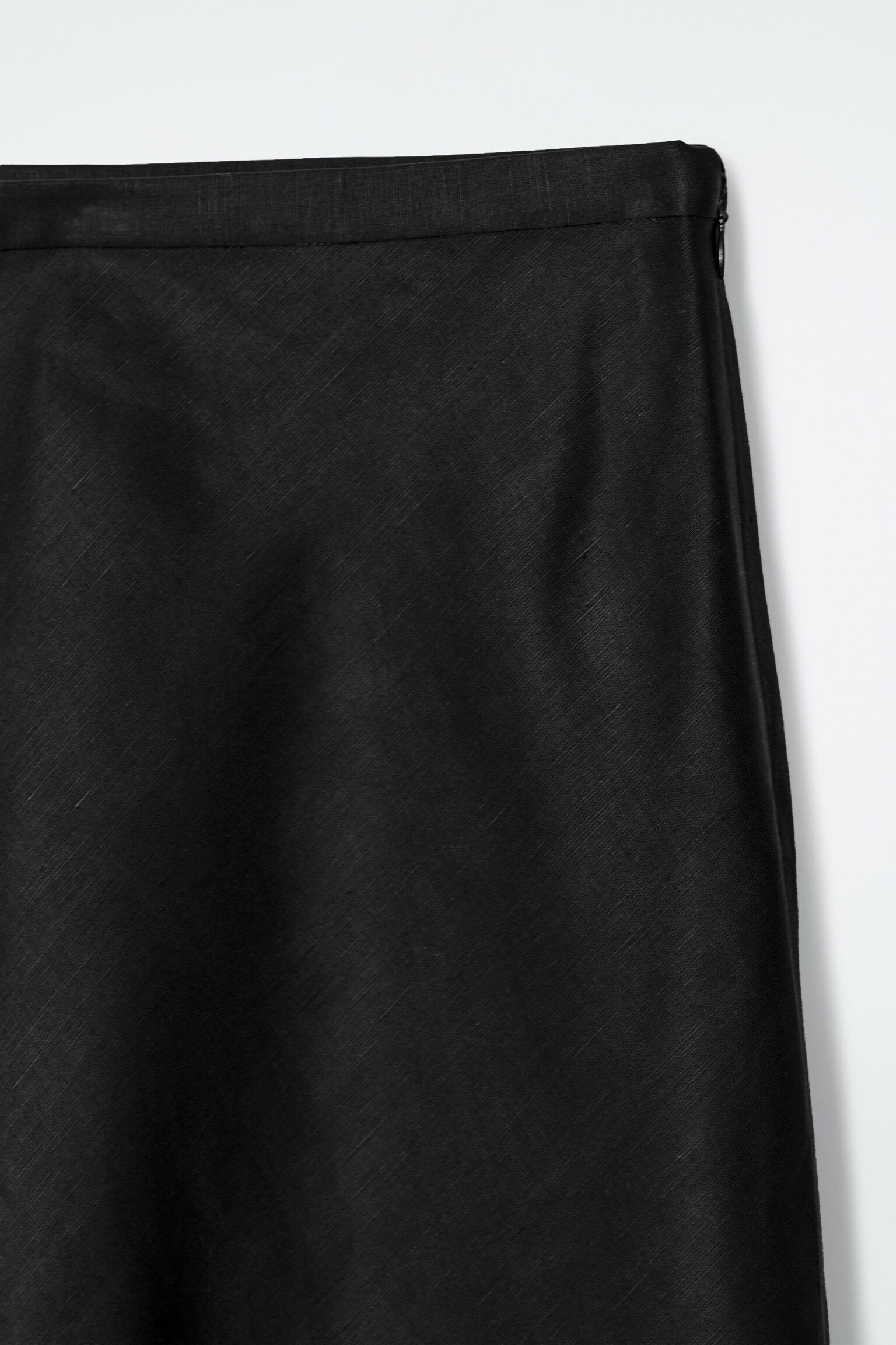 FALDA MIDI EN MEZCLA DE LINO - NEGRO/ROSA CLARO - 4