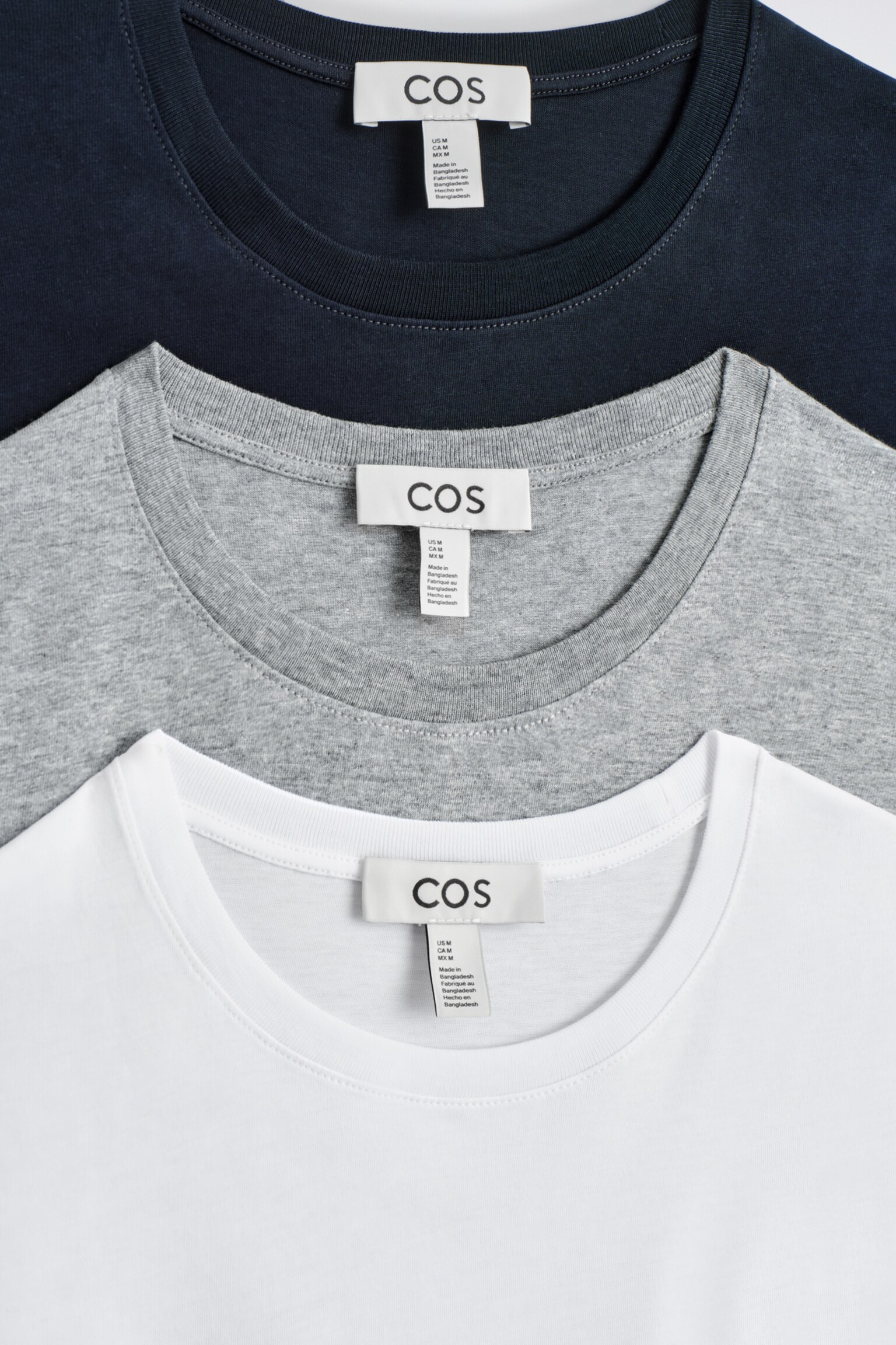 T-SHIRT GIROCOLLO IN COTONE CONFEZIONE DA 3 - BLU NAVY / ROSSO SCURO / VERDE/NERO/BIANCO/BLU NAVY / BIANCO / GRIGIO - 5