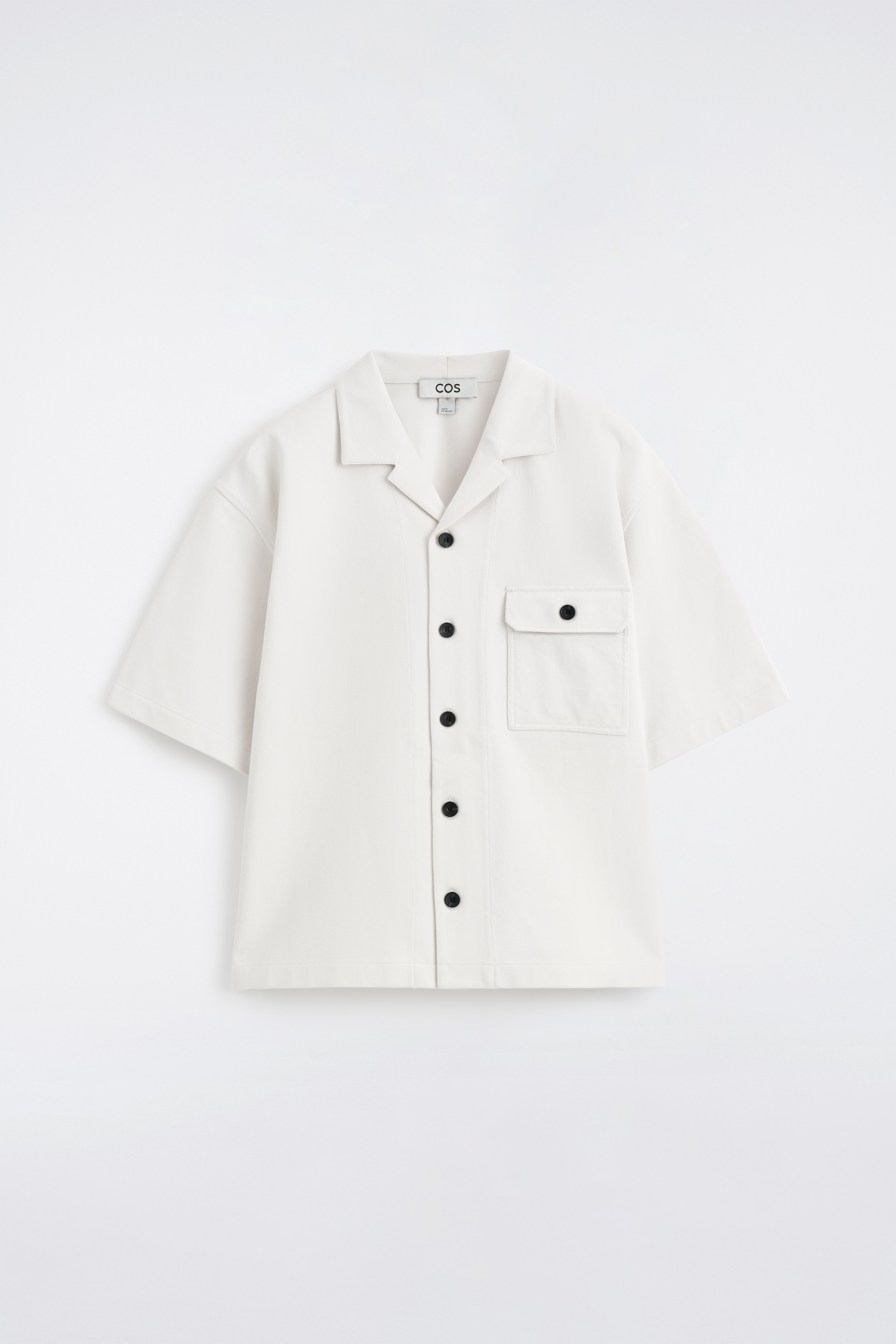 COTTON UTILITY SHIRT - לבן/חום