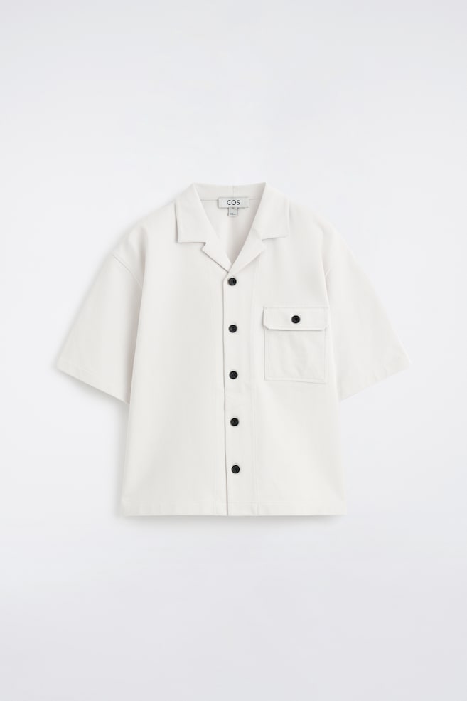 BAUMWOLLHEMD IM UTILITY-STIL - WEISS/BRAUN - 1
