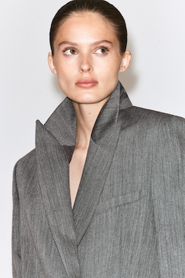 EXAGGERATED WOOL BLAZER — HEATHER 6