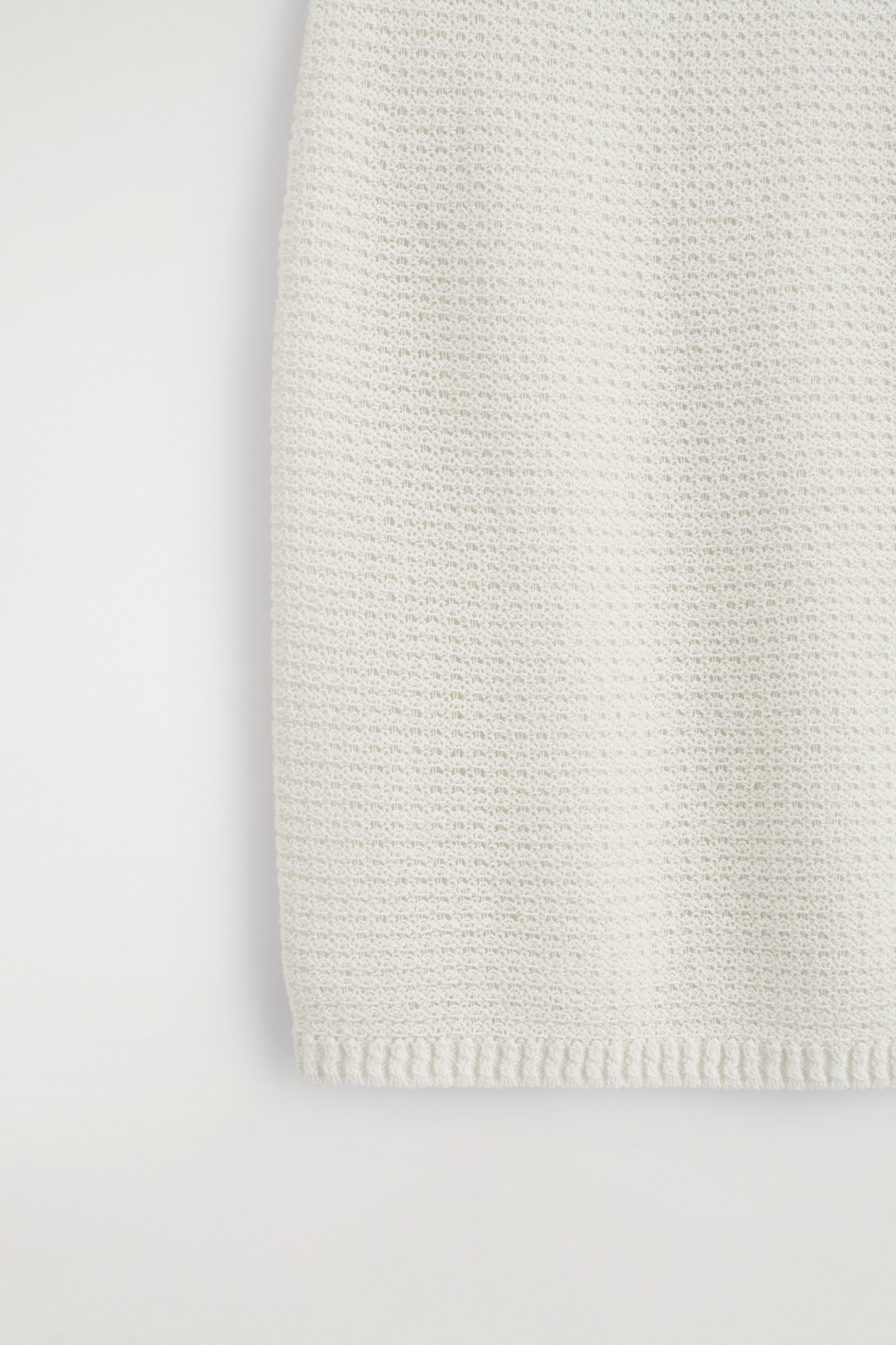 TEXTURED KNITTED COTTON MINISKIRT — WHITE