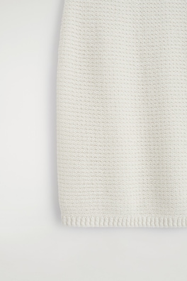 TEXTURED KNITTED COTTON MINISKIRT — WHITE 5