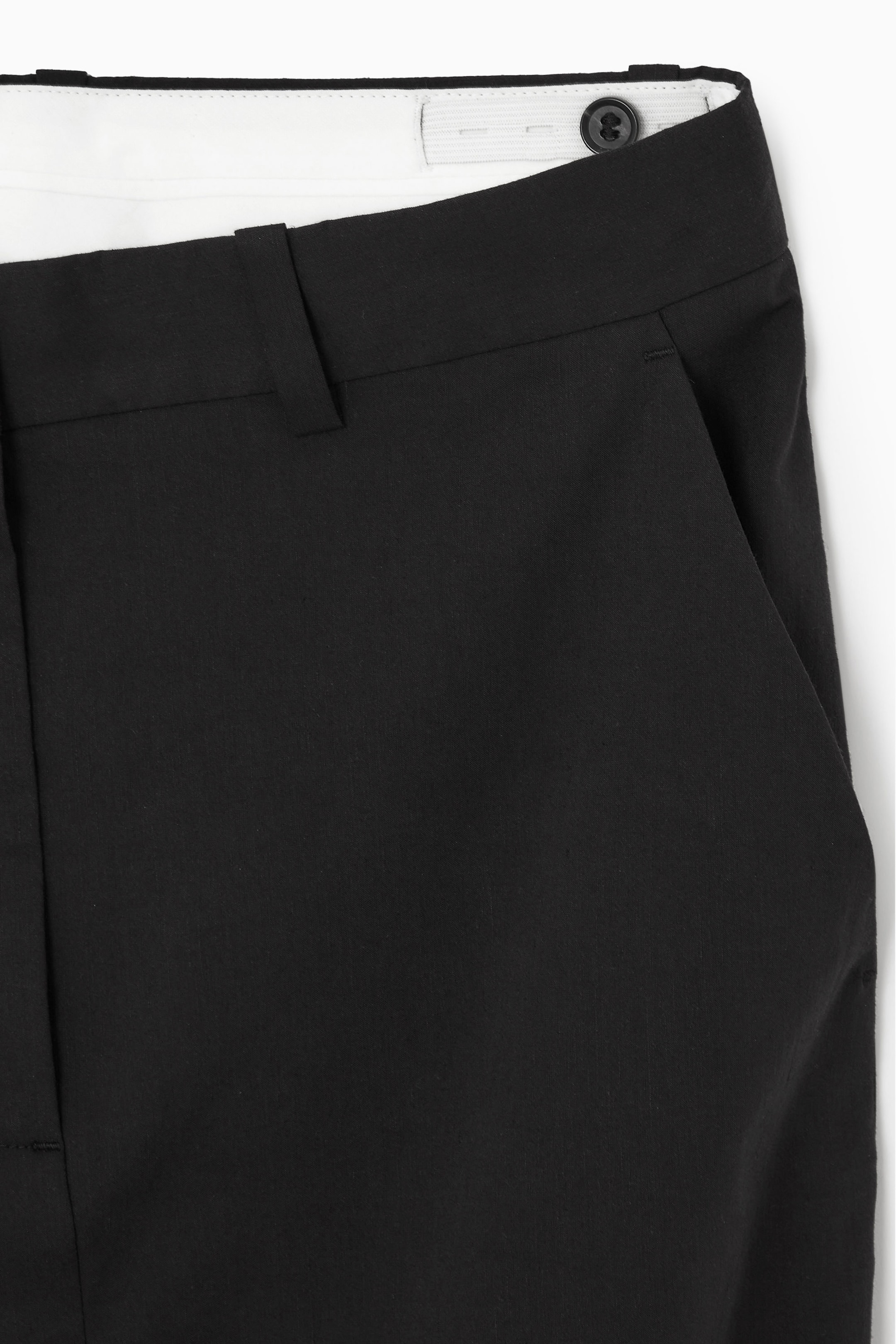 TAILORED LINEN-BLEND MAXI SKIRT