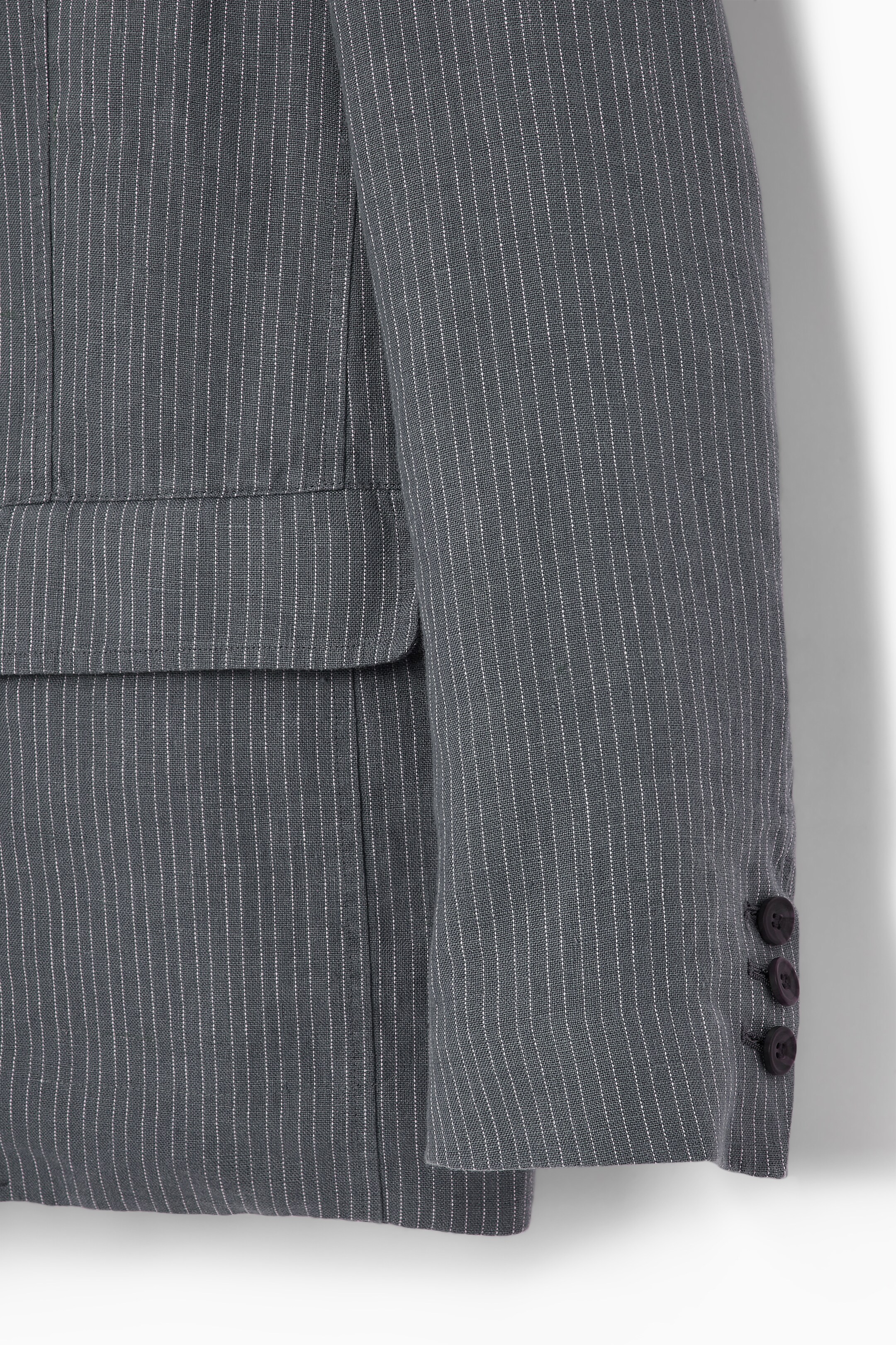 Agrandir l'image: BLAZER FLOU EN LIN - GRIS / FINES RAYURES - HOMME | H&M CH 3