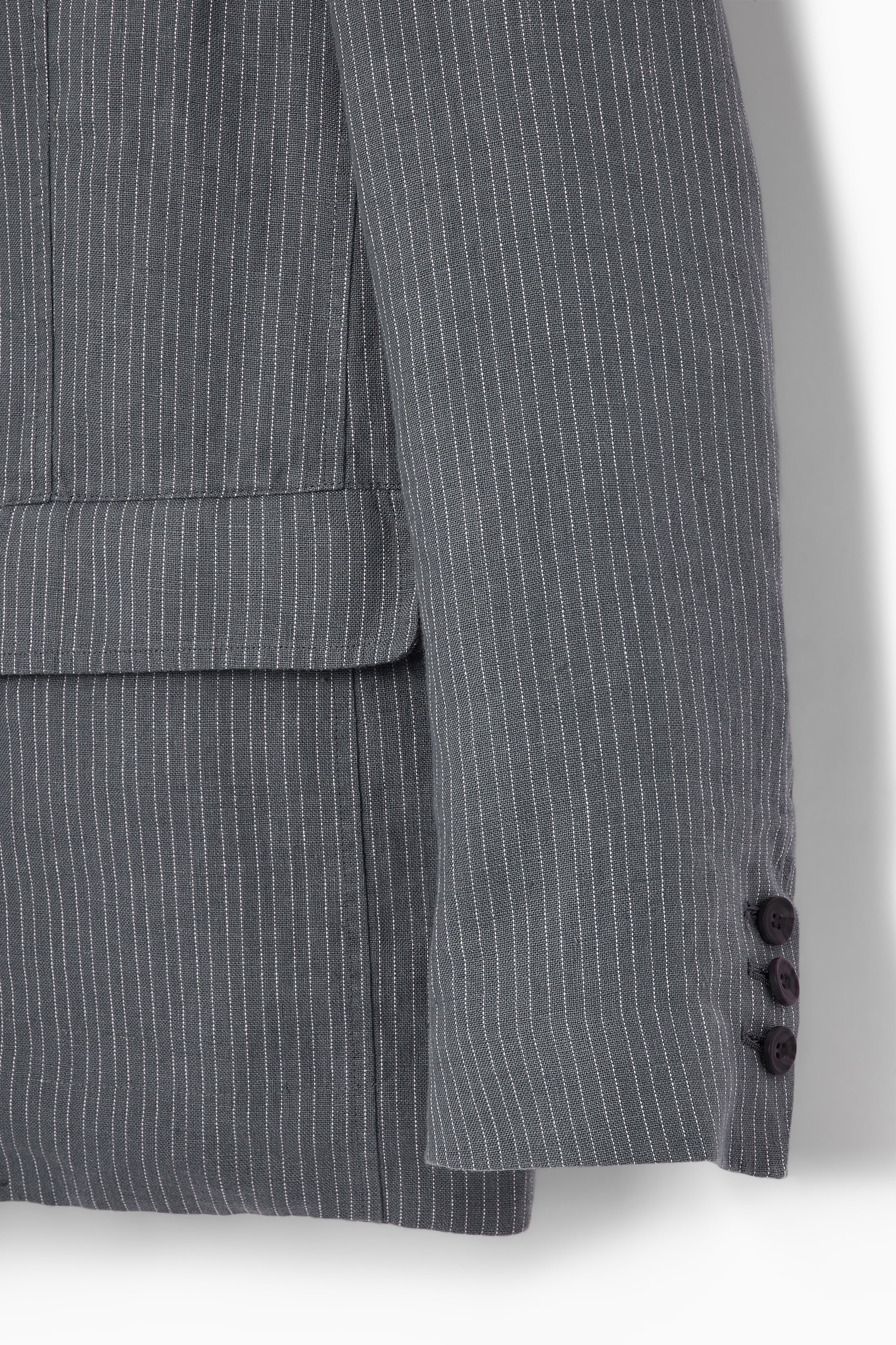 View larger image: UNSTRUCTURED LINEN BLAZER - GREY / PINSTRIPE - Men | H&M GB 3