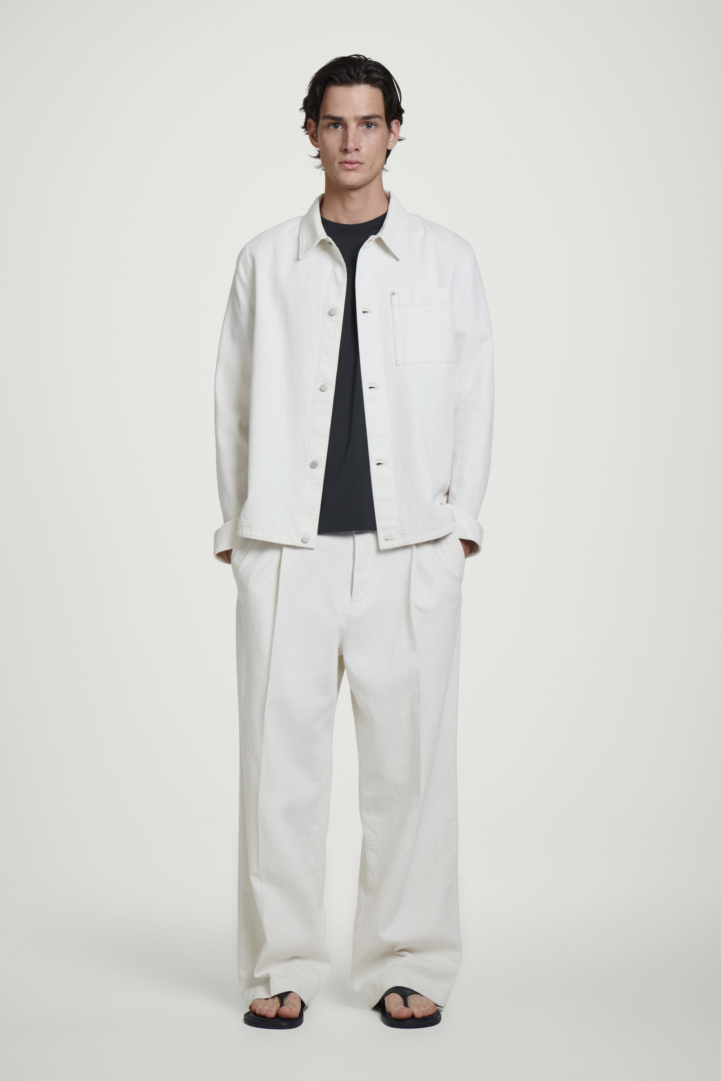 RELAXED LIGHTWEIGHT COTTON T-SHIRT - NAVY | COS