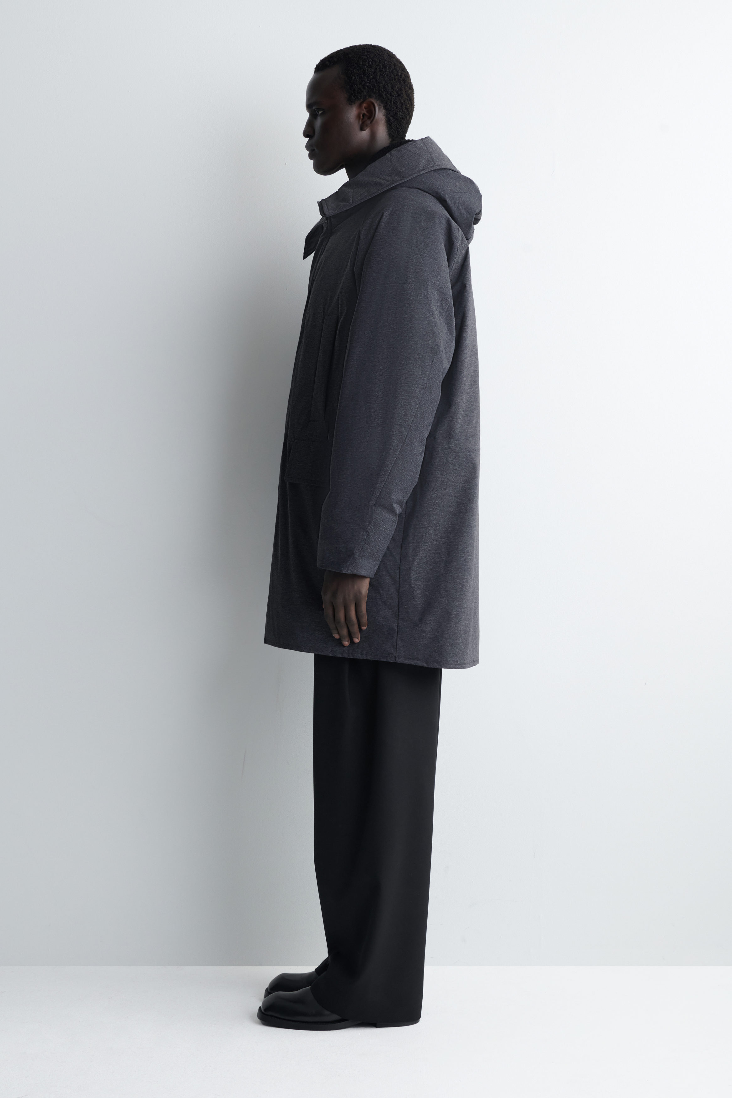 TECHNICAL HOODED DOWN PARKA - DARK GRAY | COS US