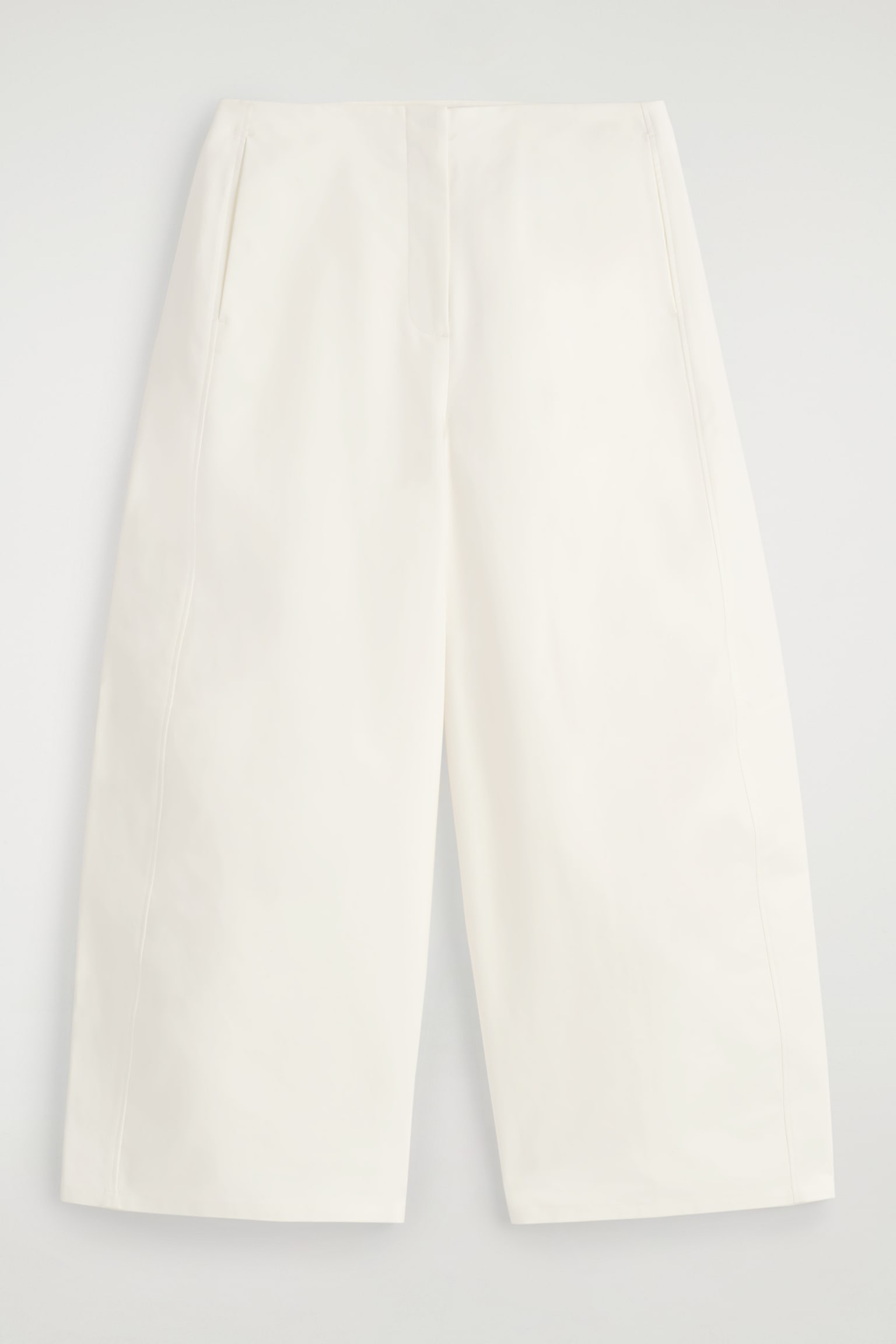 PANTALON BARREL COURT EN COTON - BLANC/BRUN - 2