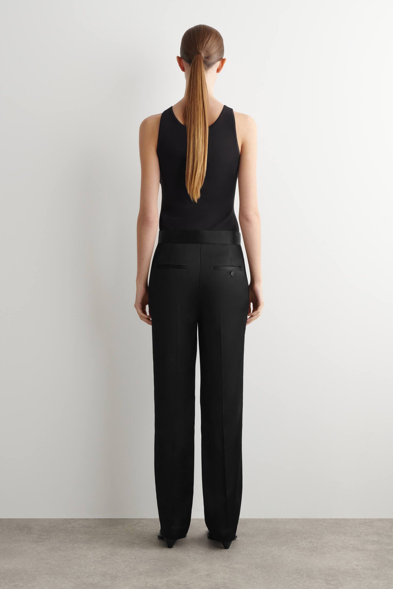 PANTALONI SARTORIALI IN RASO A GAMBA DRITTA - NERO - 3