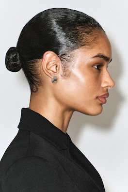 SQUARE HOOP EARRINGS — SILVER 2