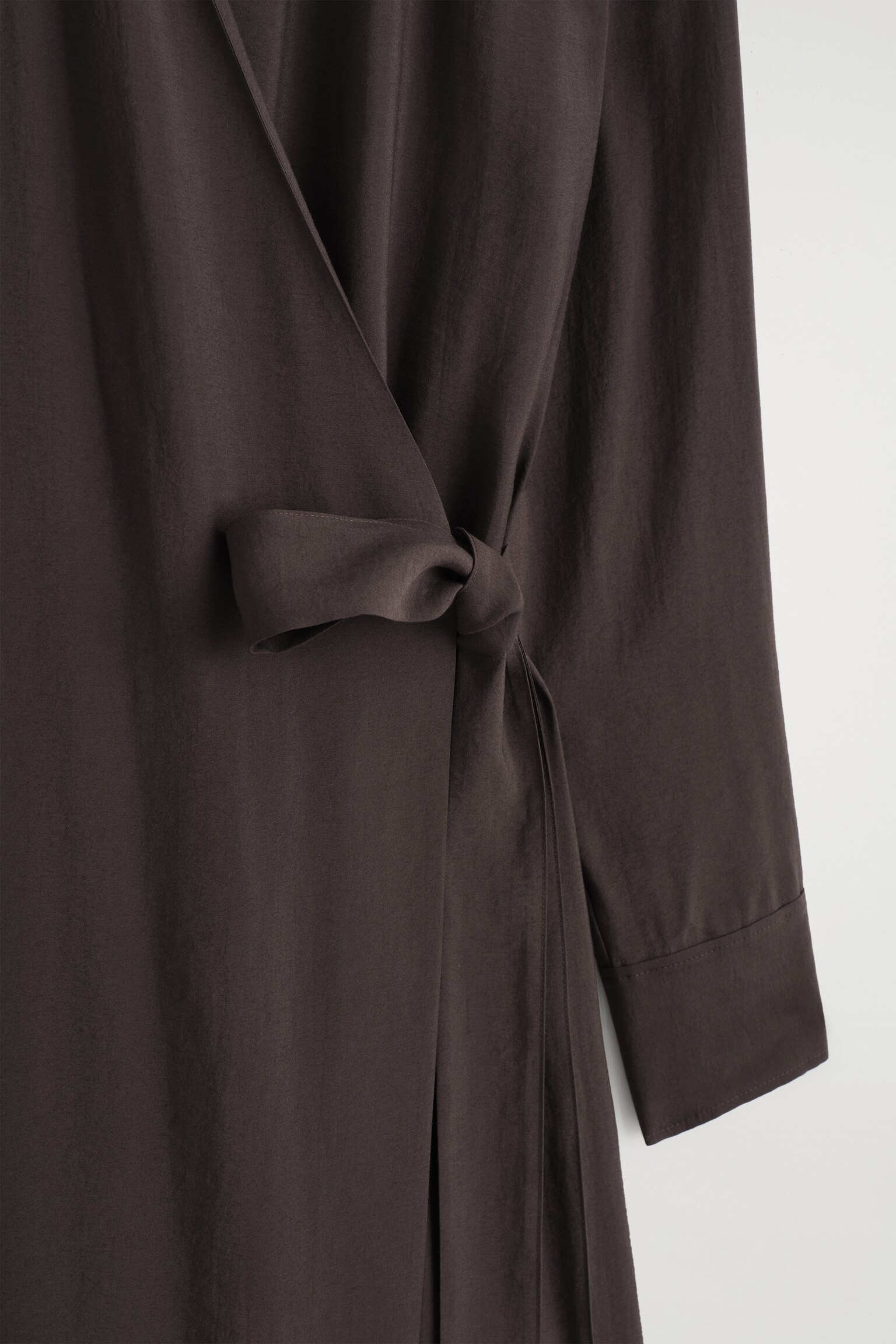 MODAL MIDI WRAP DRESS - BROWN - 4