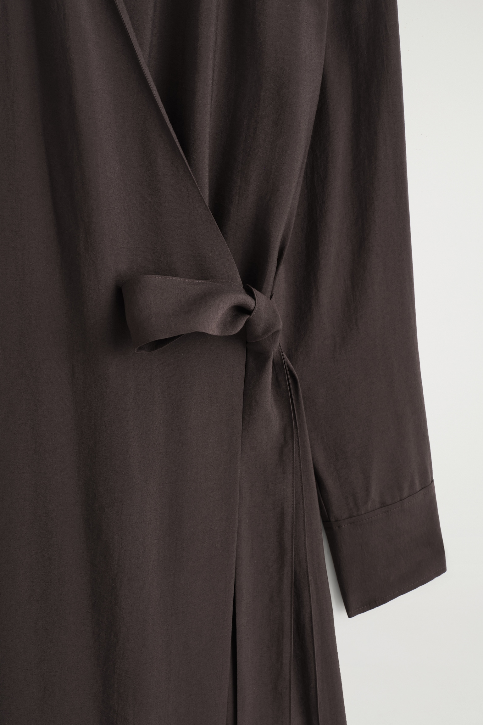 MODAL MIDI WRAP DRESS - BROWN - 3