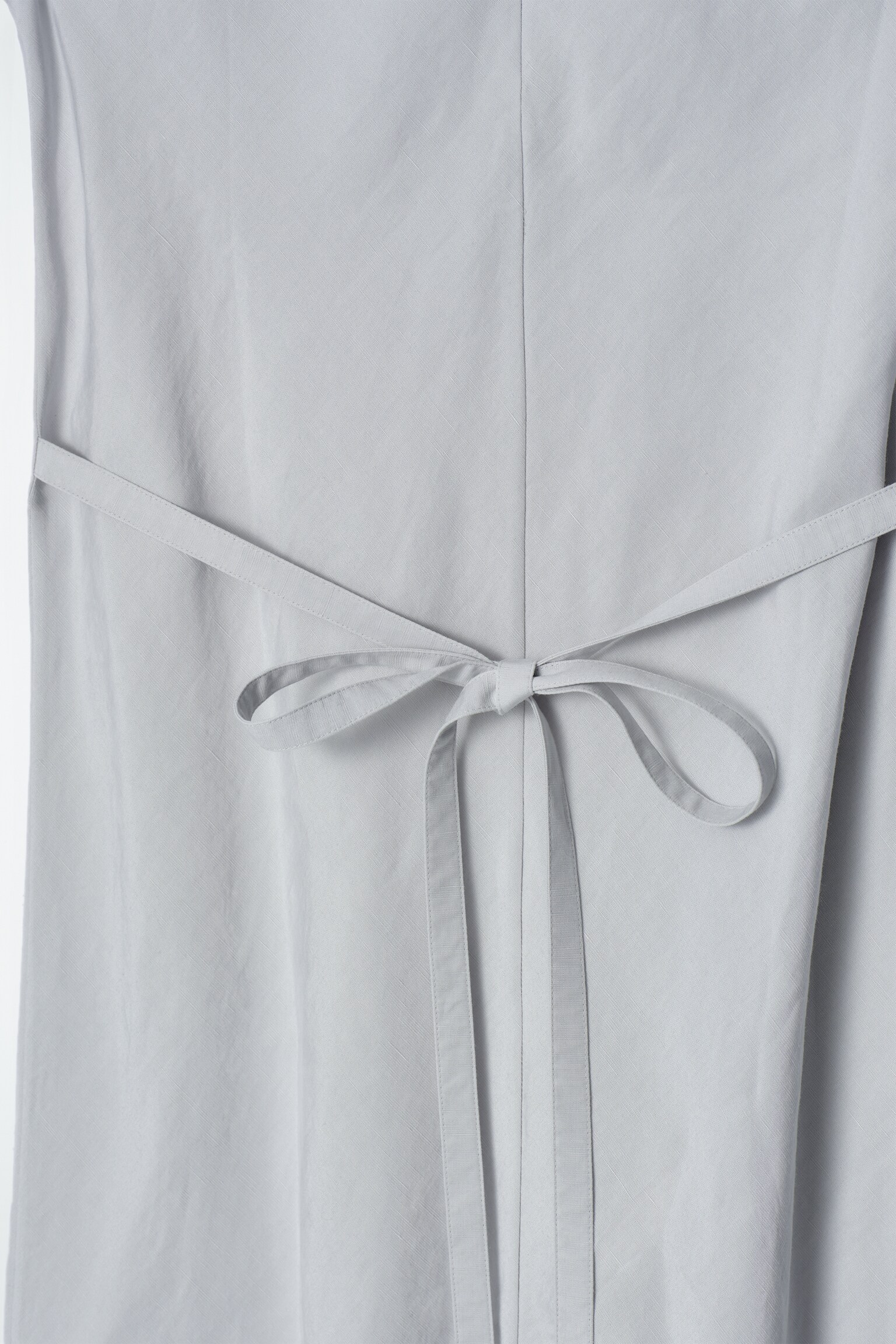 ROBE MIDI COUPÉE EN BIAIS EN LIN MÉLANGÉ - Bleu acier/BRUN FONCÉ - 5