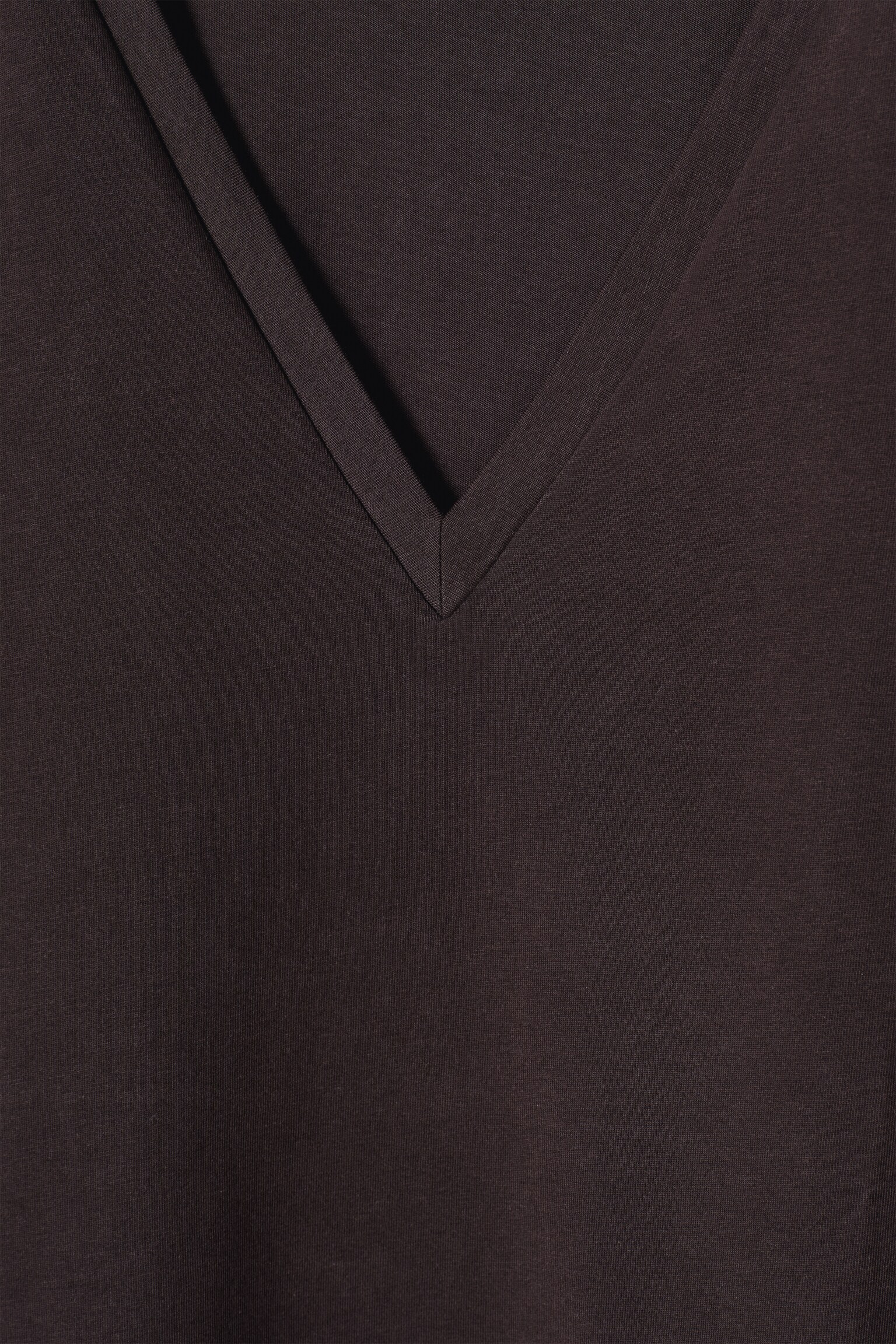 V-NECK COTTON T-SHIRT - DARK BROWN/GREY MÉLANGE/BLACK/WHITE / STRIPED/WHITE/NAVY/LIGHT BEIGE / UNDYED - 5