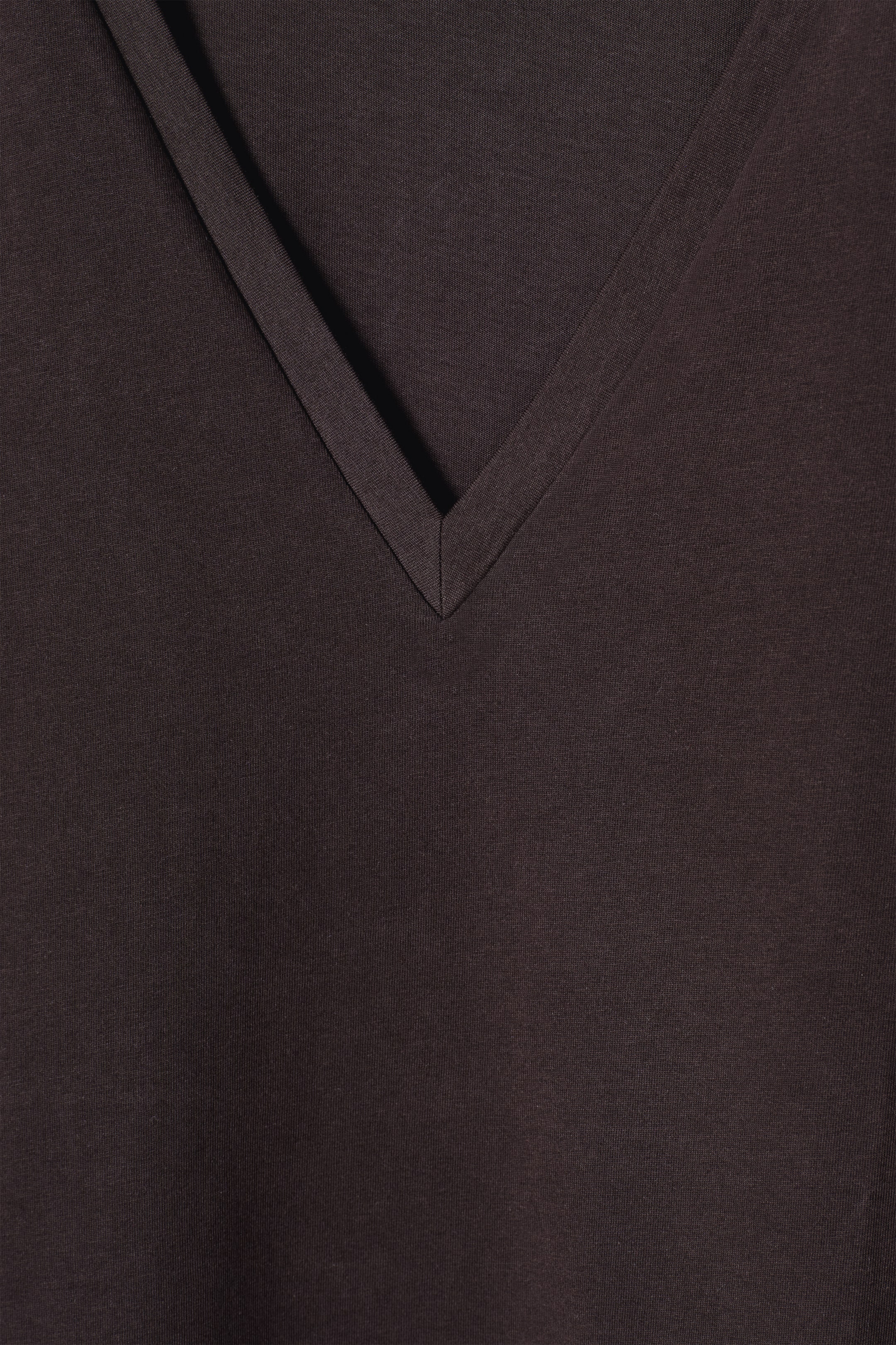 Visualizza immagine più grande: T-SHIRT IN COTONE CON SCOLLO A V - MARRONE SCURO - DONNA | H&M IT 6