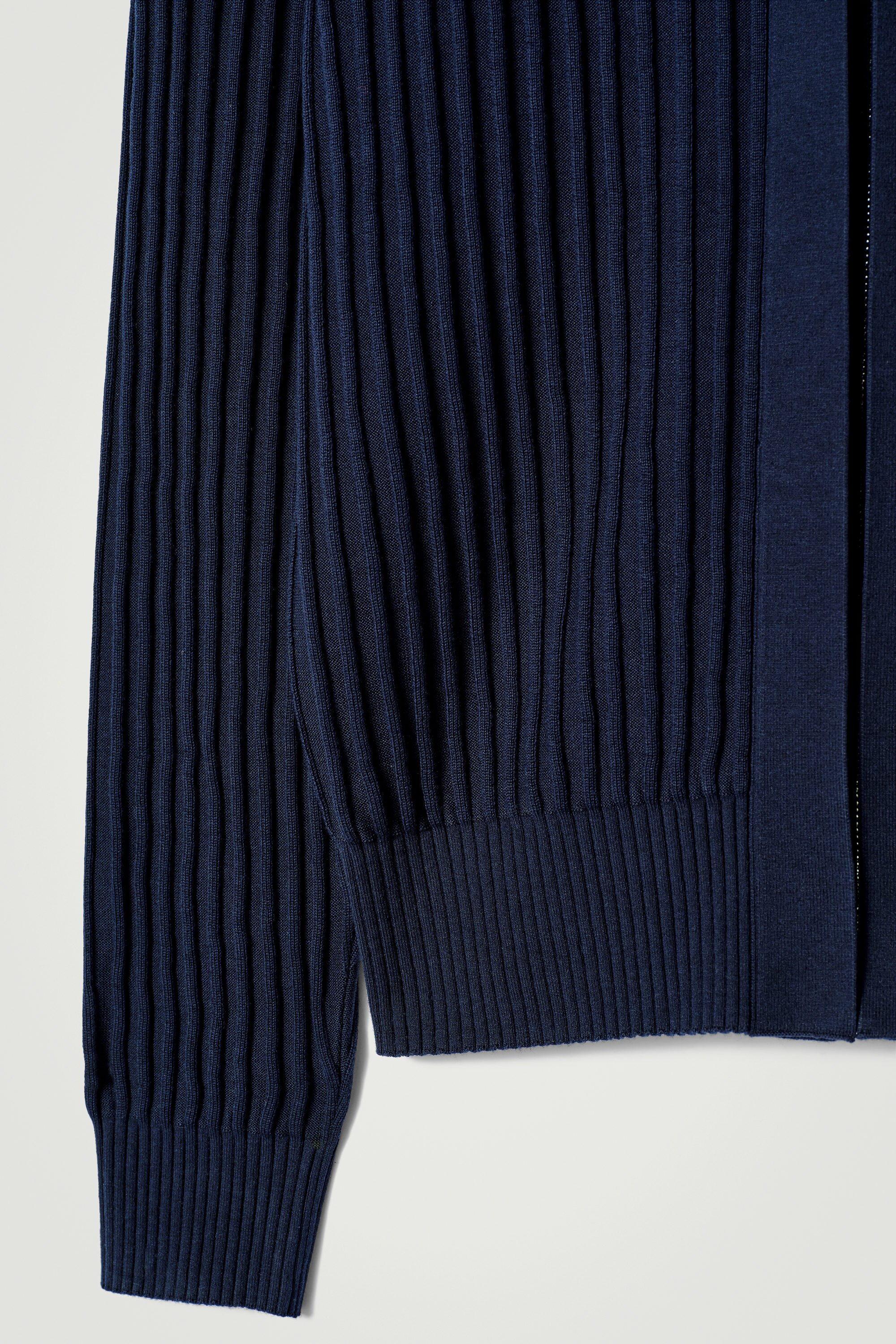 SILK-COTTON ZIP-UP CARDIGAN - MIDNIGHT | COS US