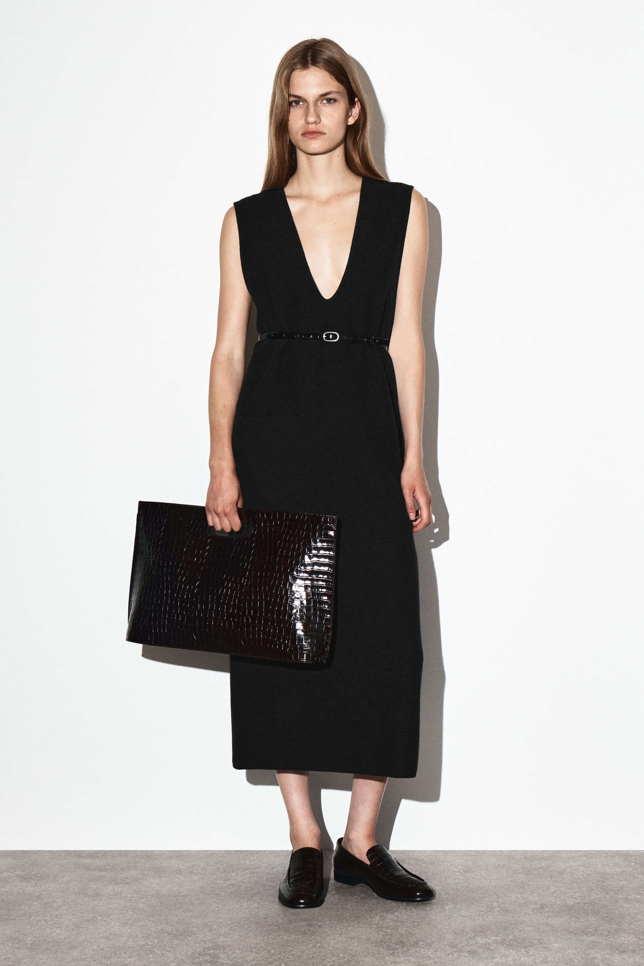 FOLIO OVERSIZED BAG - CROC-EFFECT LEATHER