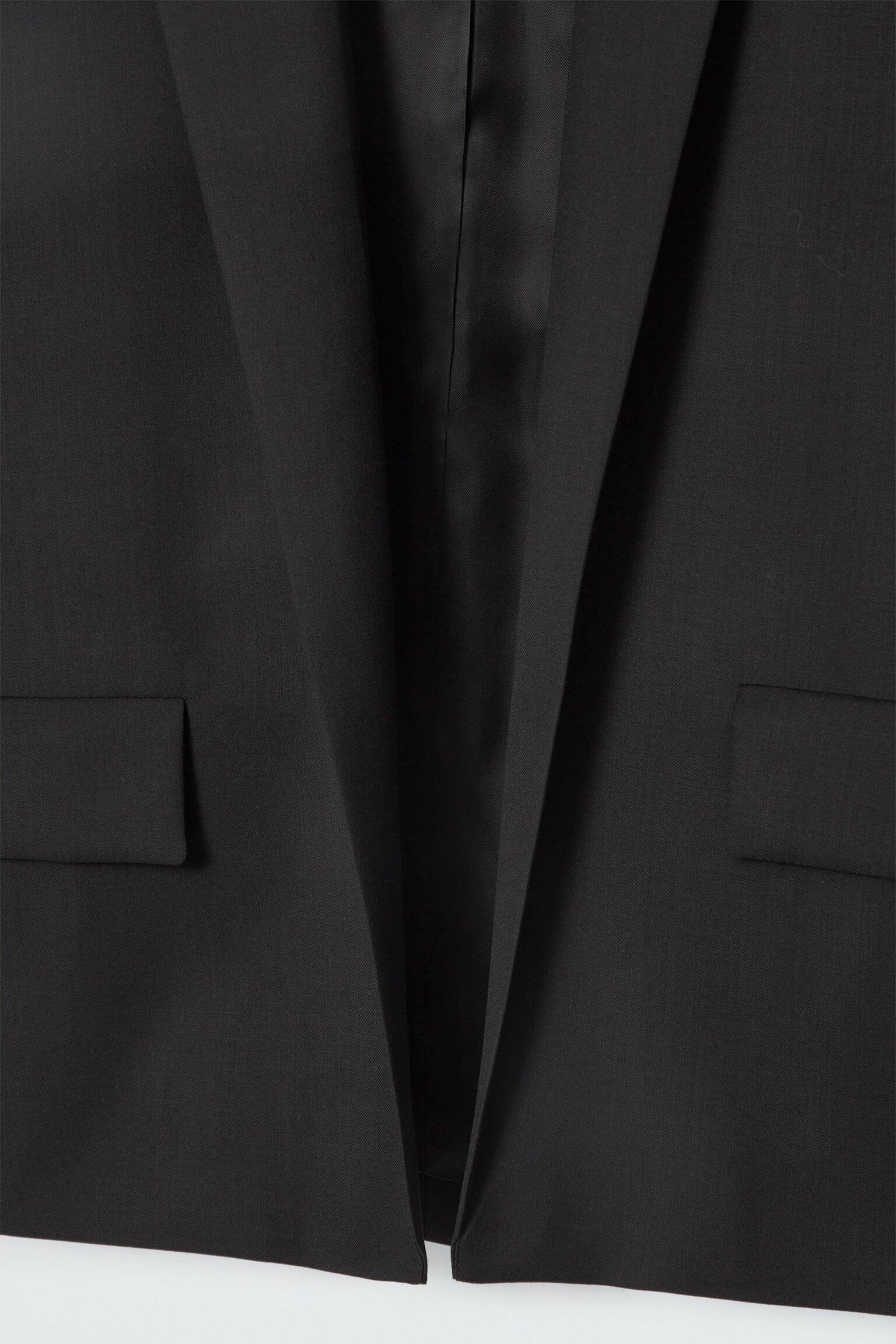 REGULAR SINGLE-BREASTED WOOL BLAZER - BLACK - 2