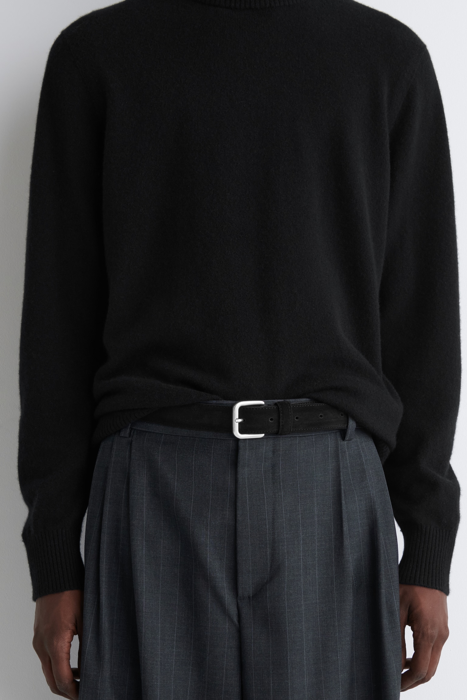 SUEDE BELT - BLACK/DARK BROWN