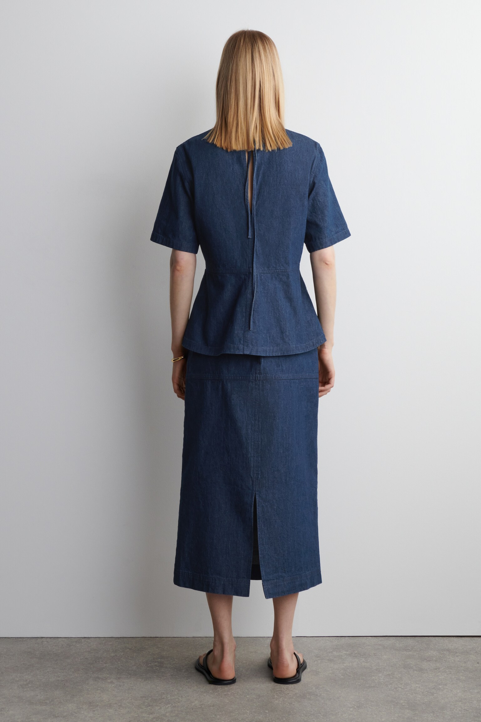 JUPE CRAYON EN DENIM - INDIGO - 3