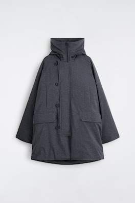 TECHNICAL HOODED DOWN PARKA — DARK GRAY 9