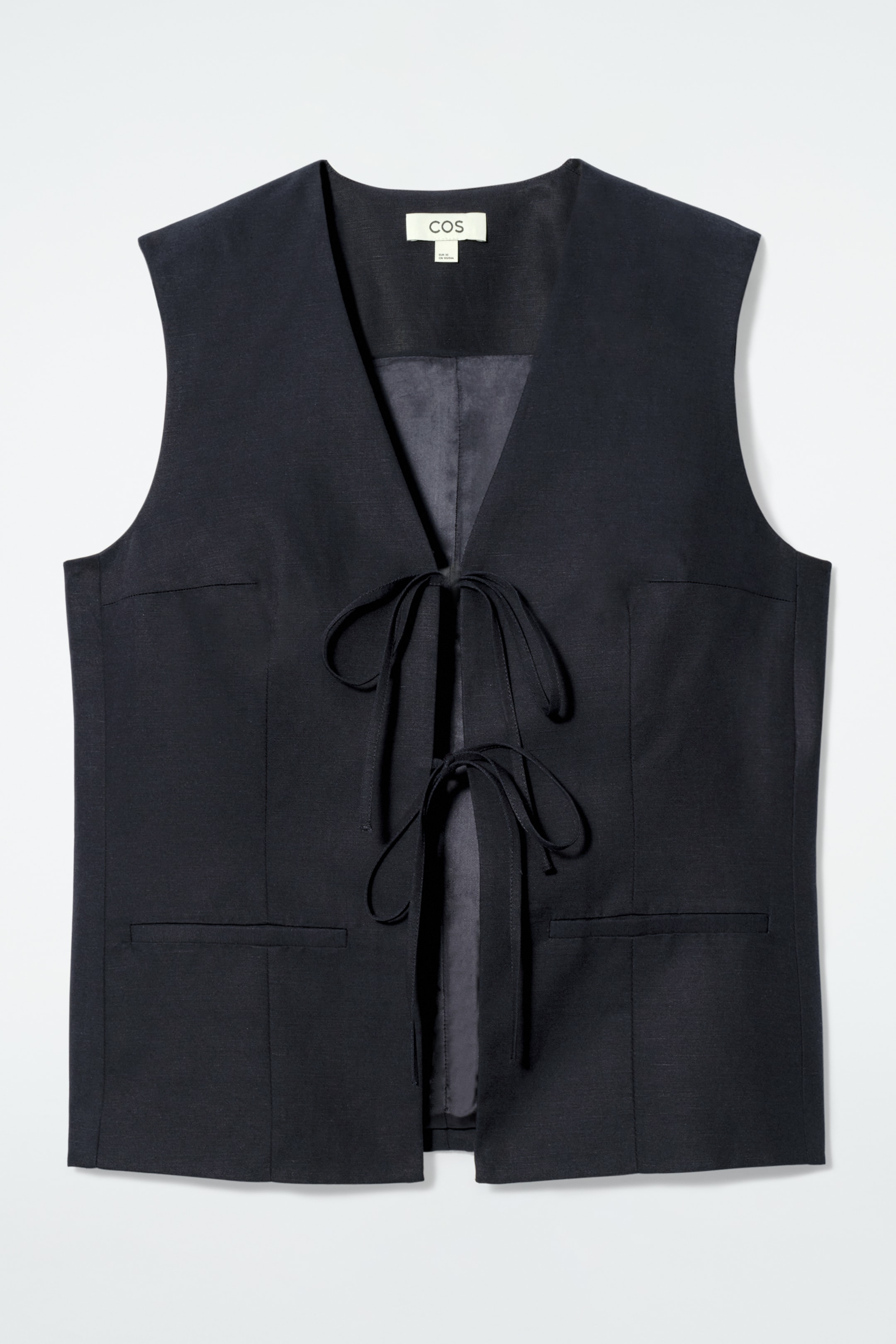Grösseres Bild ansehen: WESTE AUS LEINEN-MIX MIT BÄNDERN - NAVYBLAU - DAMEN | H&M CH 6