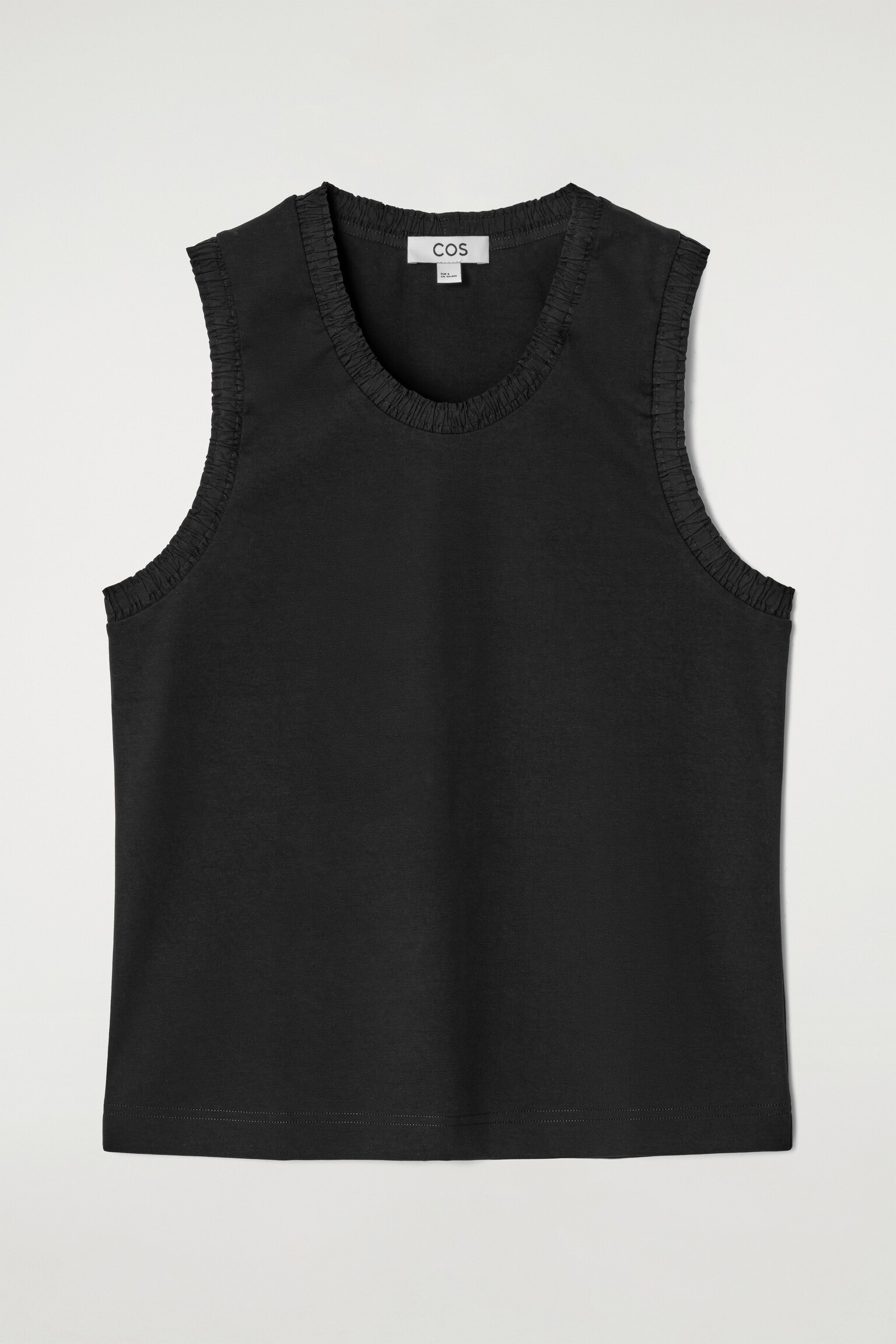 TOP DE ALGODÓN CON FRUNCIDOS - NEGRO/ROJO/CRUDO - 2