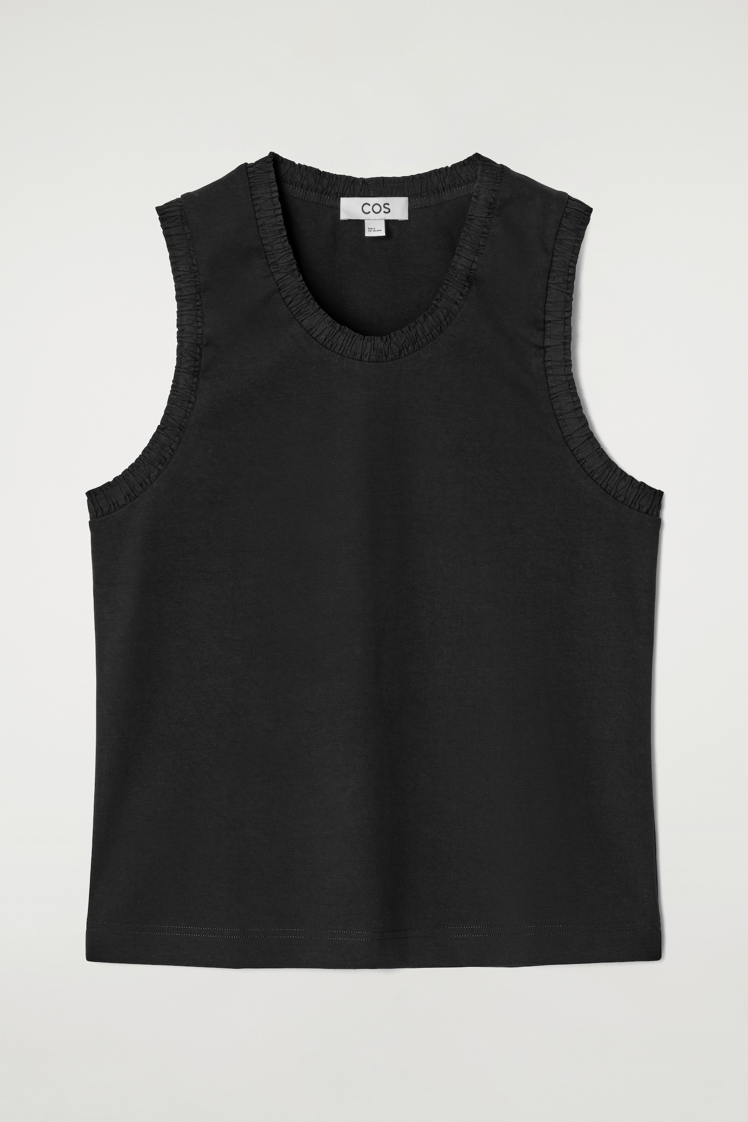 TOP DE ALGODÓN CON FRUNCIDOS - NEGRO/ROJO/CRUDO - 2