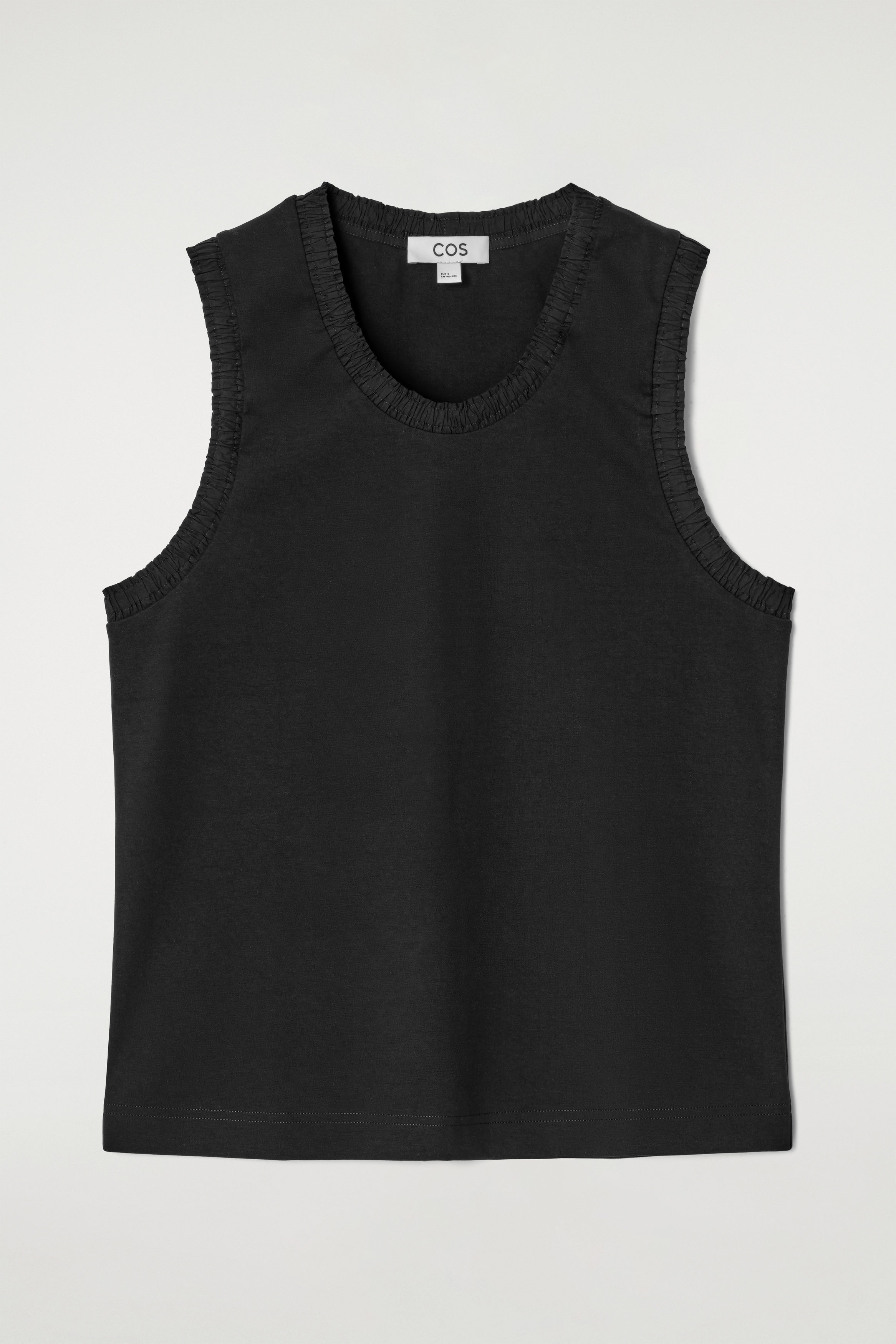GATHERED COTTON TANK TOP - BLACK | COS