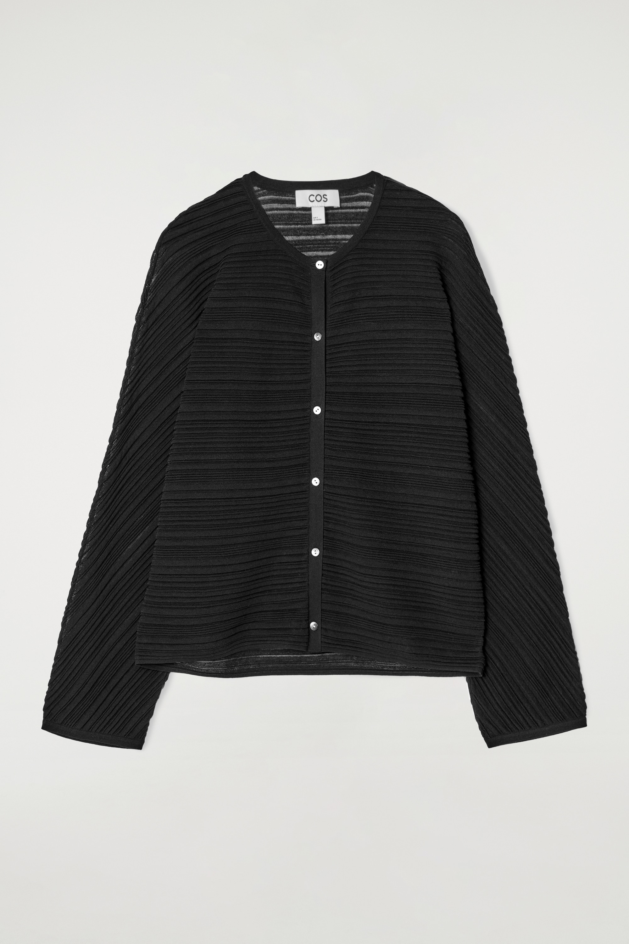 CARDIGAN EN MAILLE PLISSÉE - NOIR