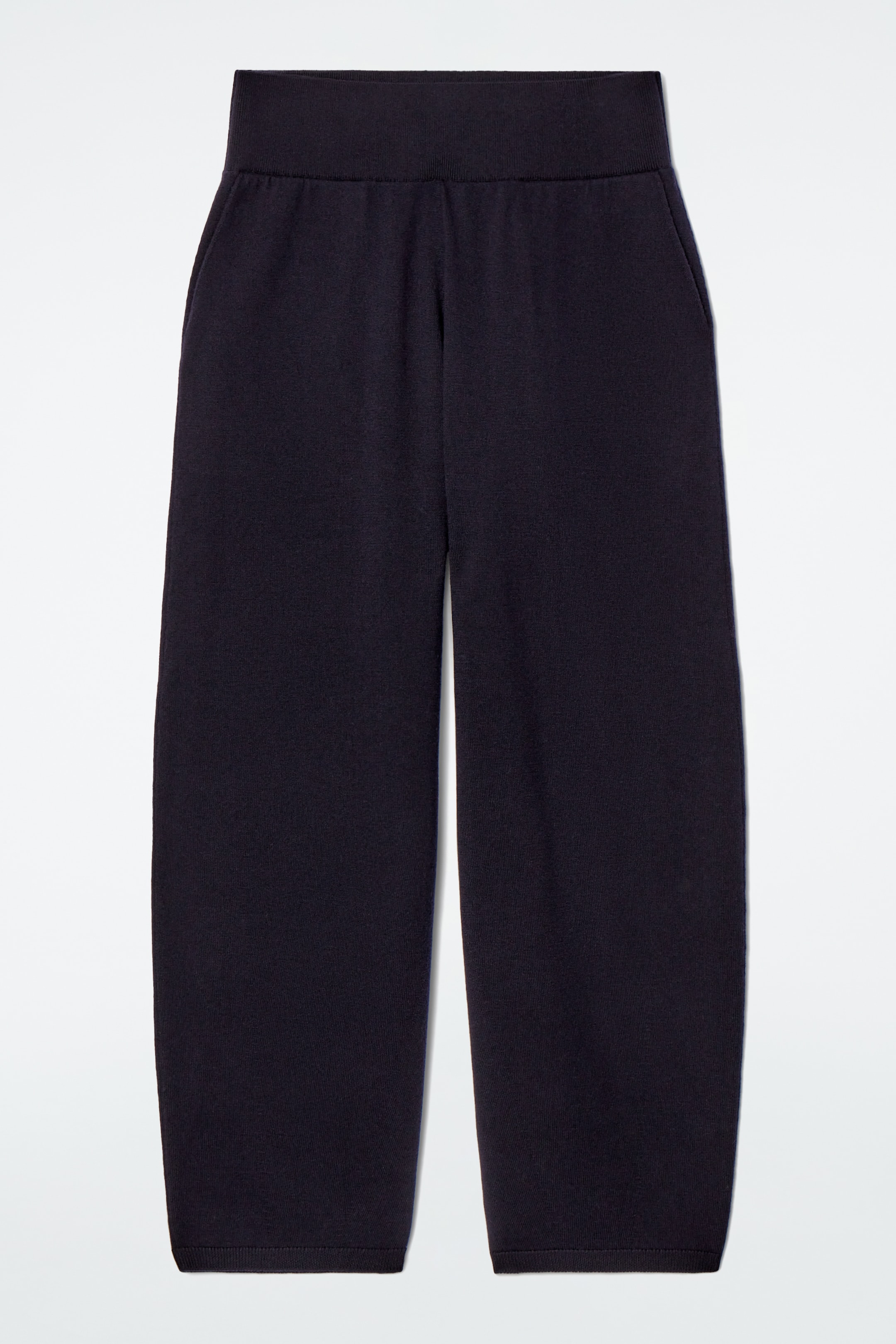 View larger image: MERINO WOOL BARREL-LEG TROUSERS - NAVY - Ladies | H&M GB 1