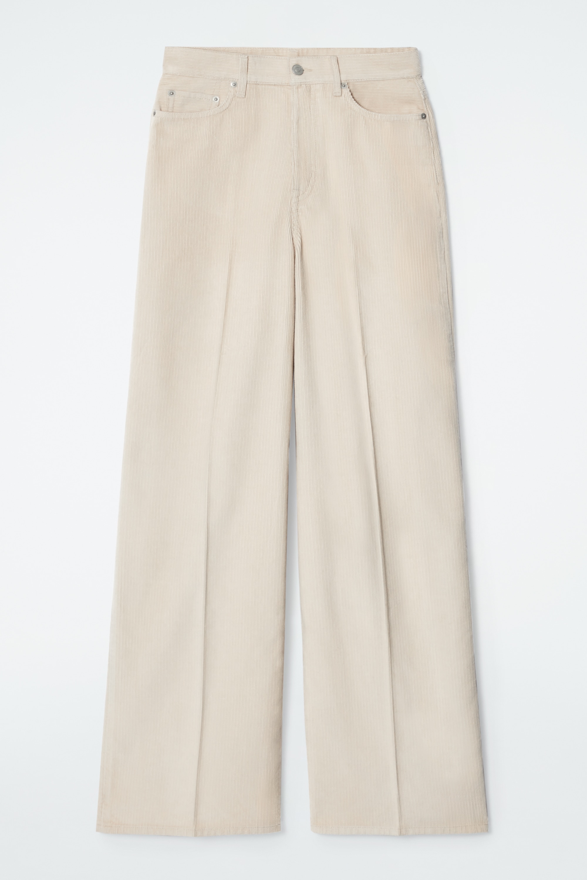 TIDE CORDUROY WIDE-LEG JEANS - LIGHT BEIGE