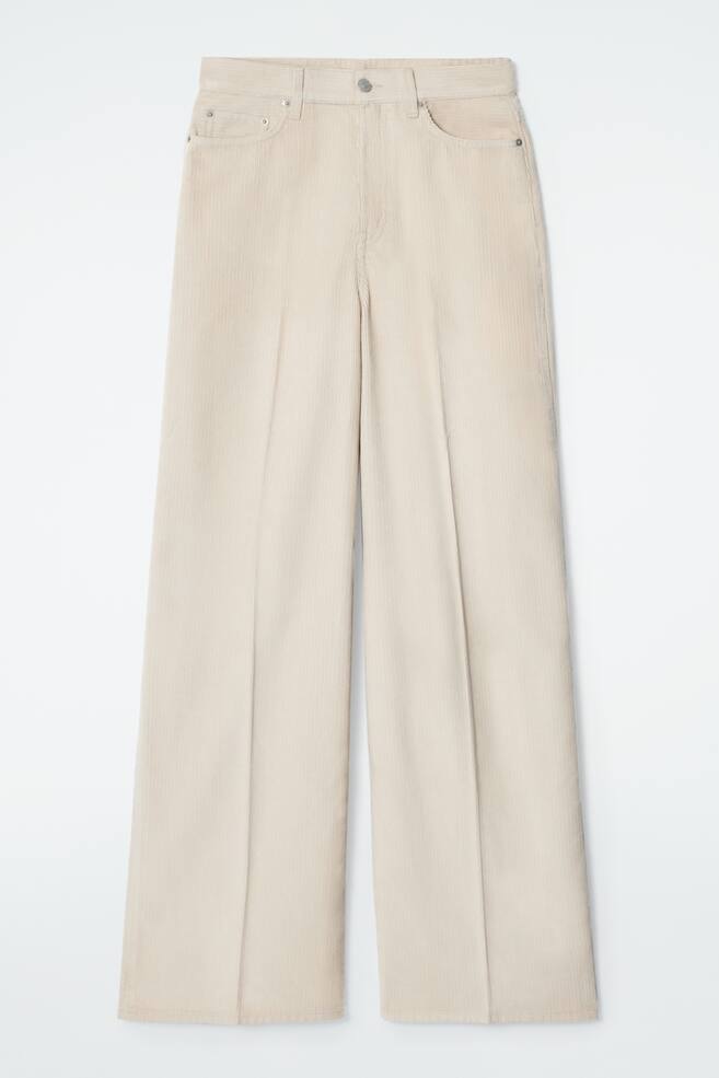 TIDE CORDUROY WIDE-LEG JEANS - LIGHT BEIGE - 1