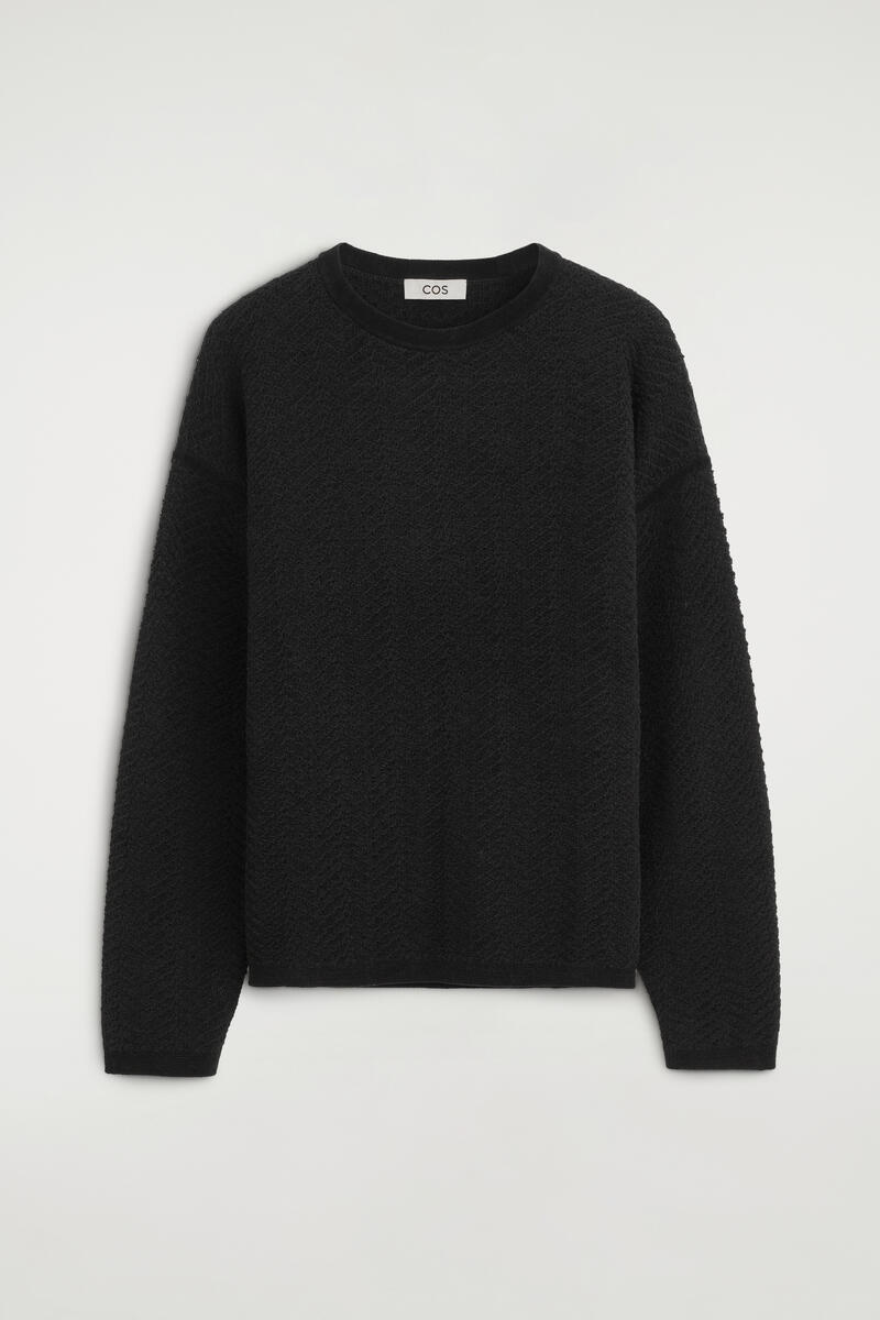 Merino Wool Chenille Crew-Neck Sweater