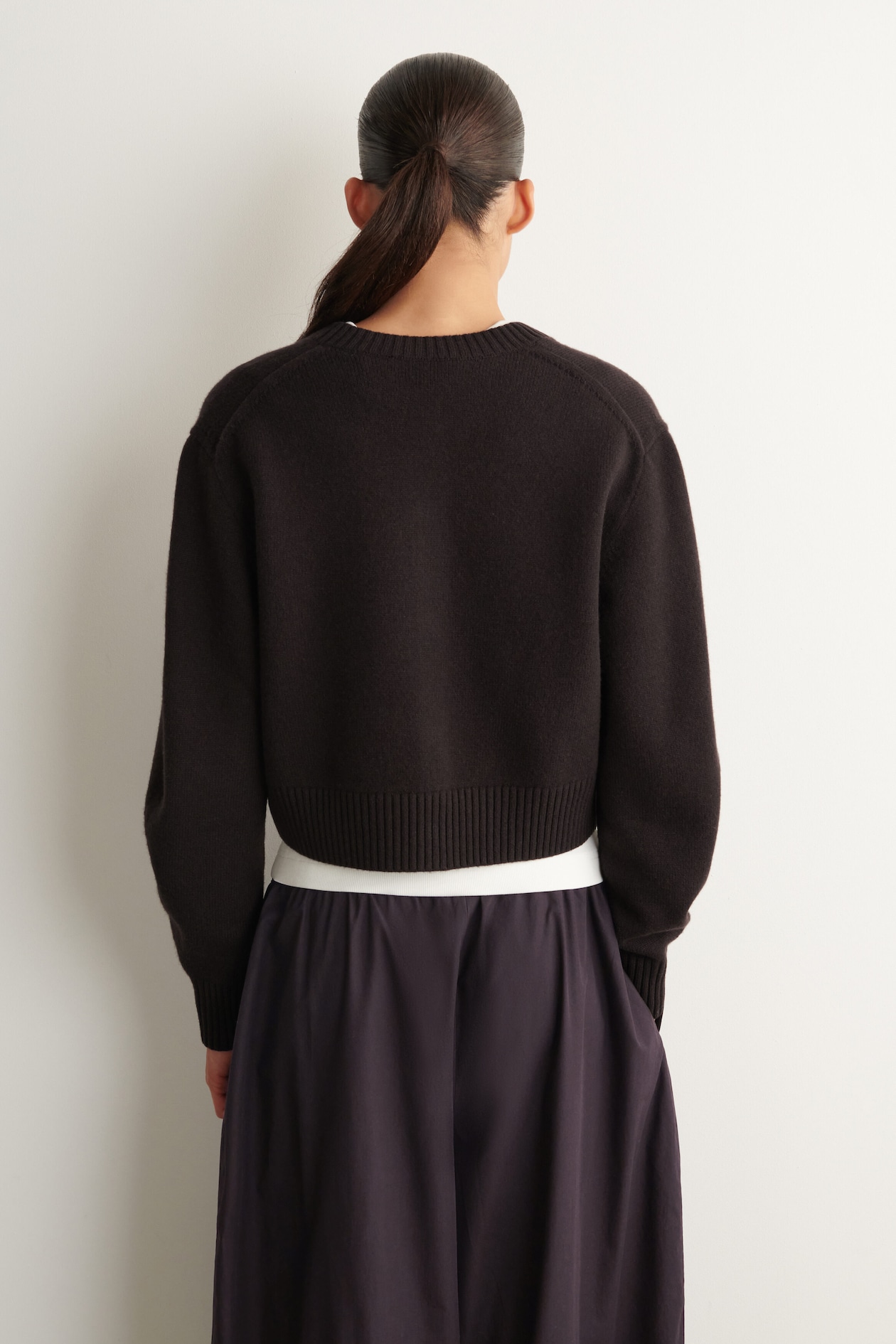 MERINO WOOL SWEATER — BROWN
