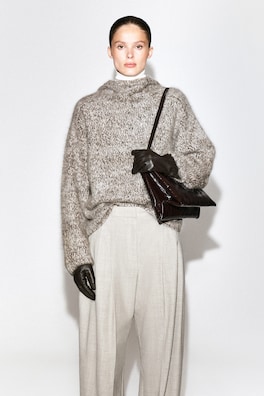 CASHMERE WOOL-LINED LEATHER GLOVES — MAHOGANY 1