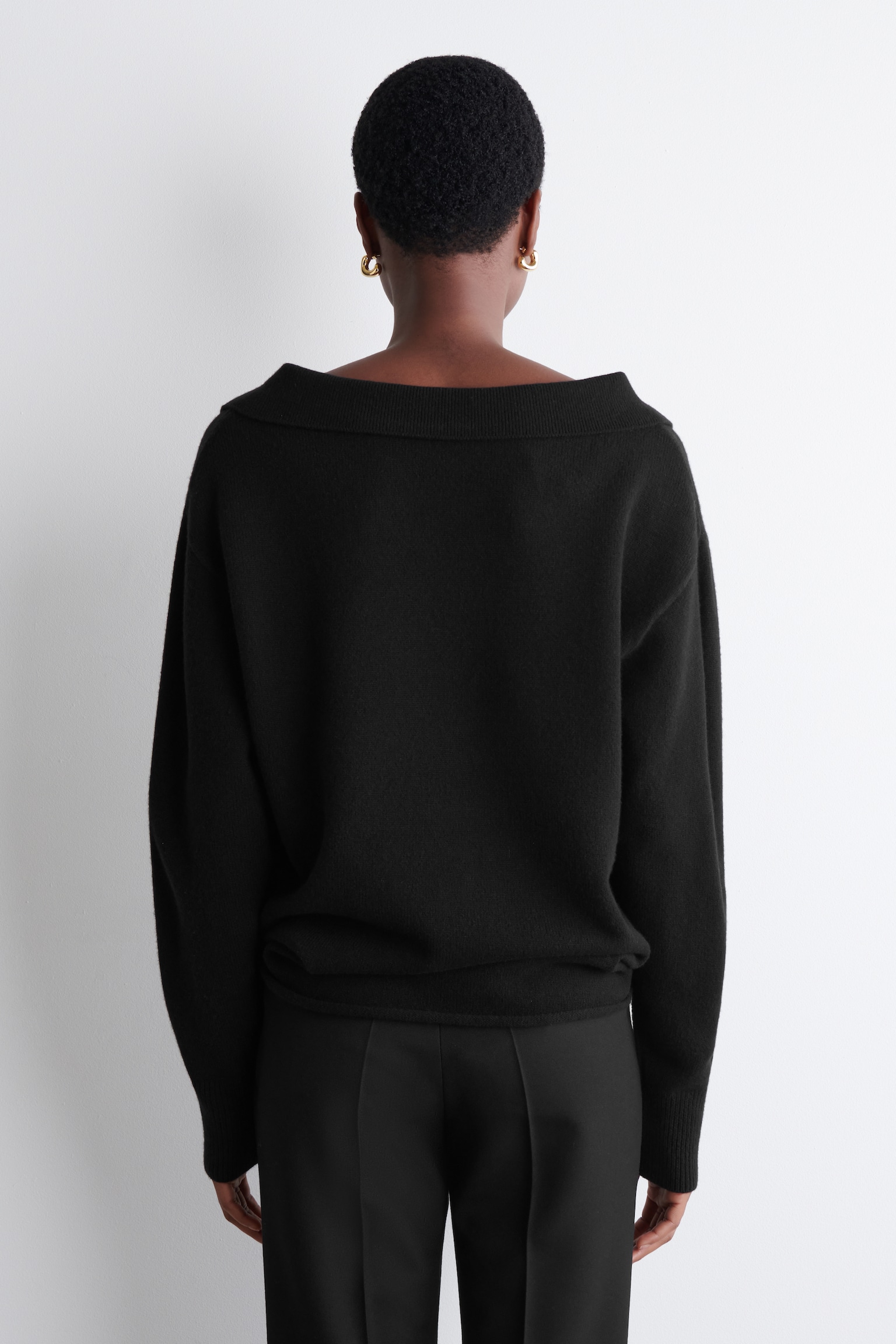 PULL POLO EN LAINE MÉRINOS - NOIR/IVOIRE/BEIGE CHINÉ - 4