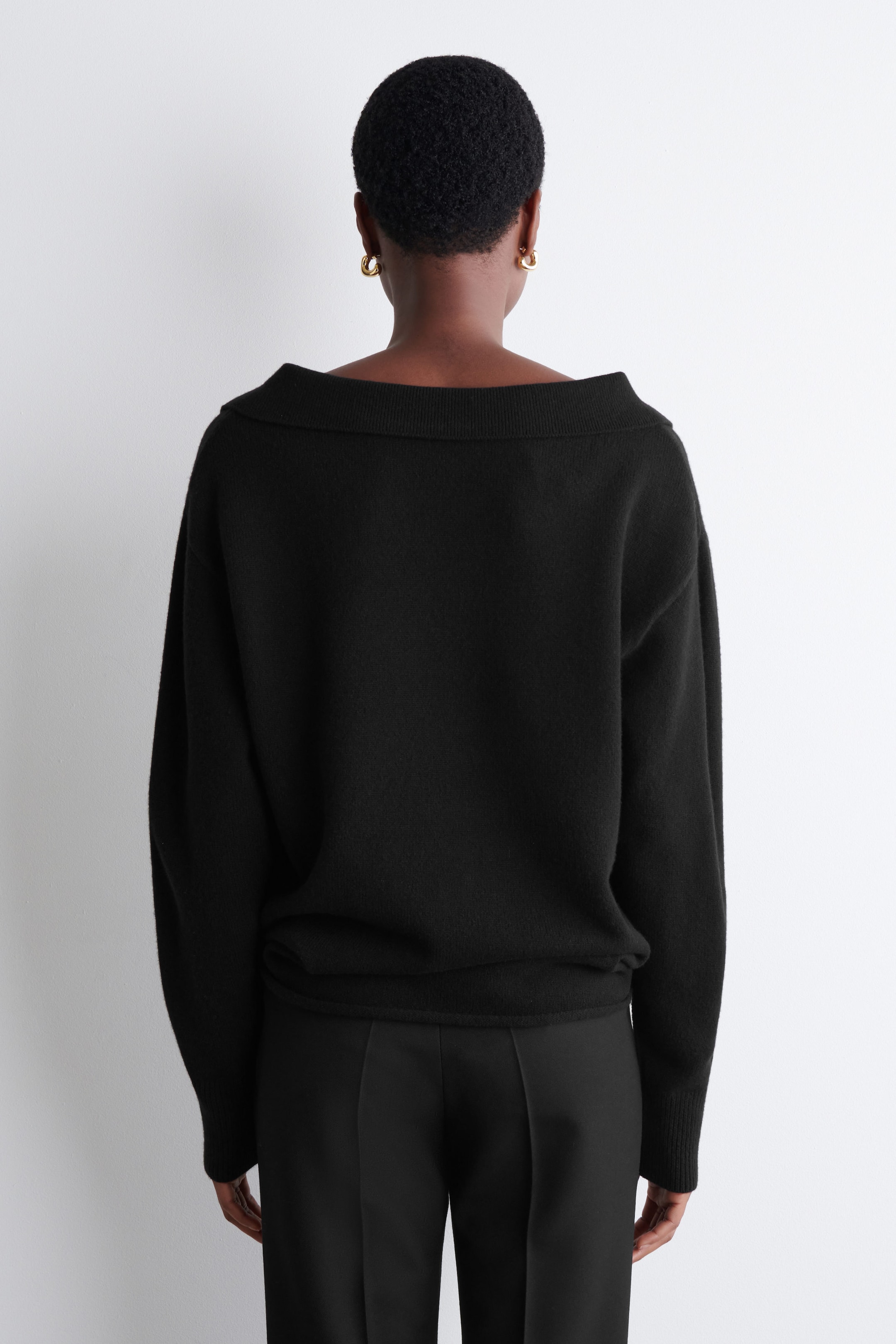 MERINO WOOL POLO SWEATER