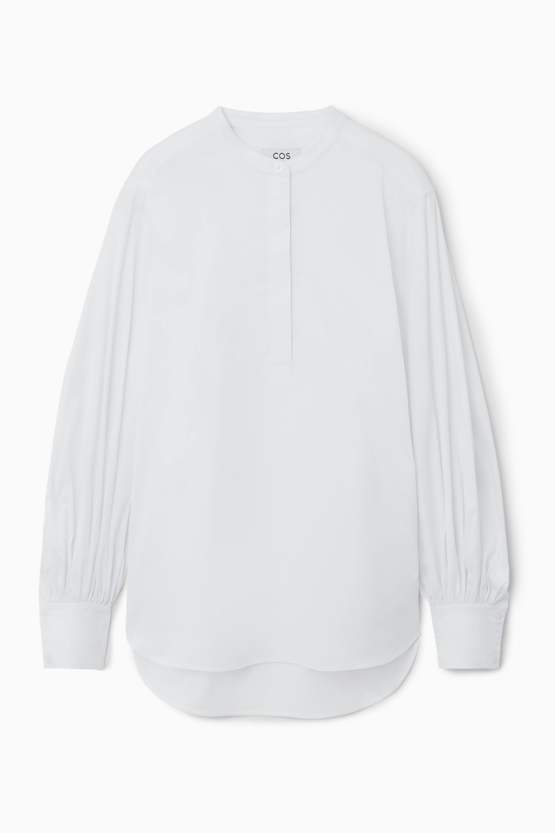 Grösseres Bild ansehen: BLUSE MIT GRANDAD-KRAGEN UND GERAFFTEN ÄRMELN - WEISS - DAMEN | H&M CH 1