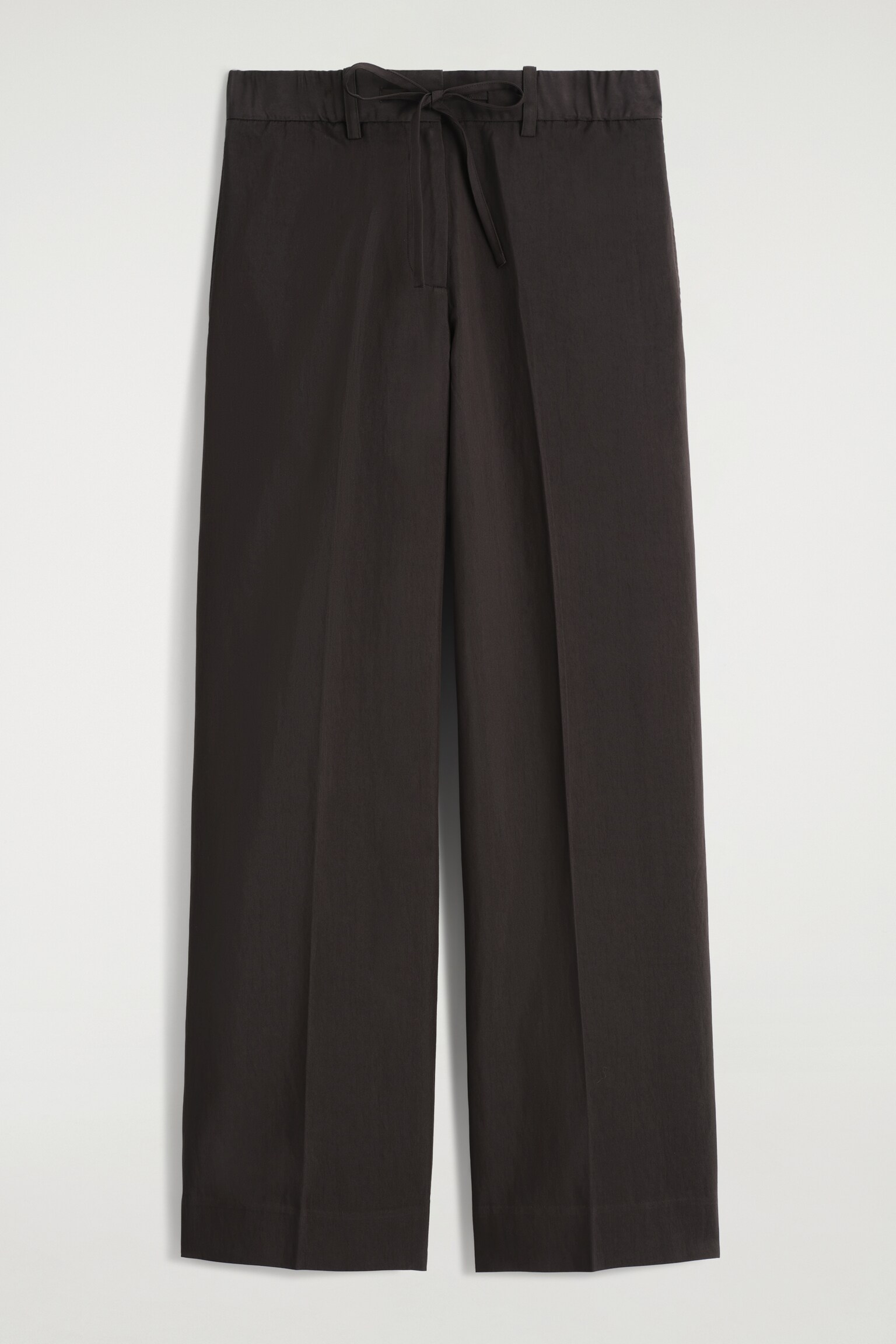 PANTALONI FLUIDI CON COULISSE - MARRONE/NERO - 2