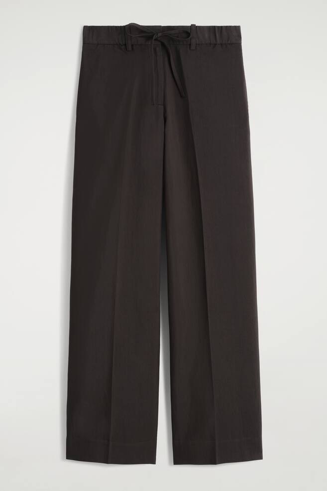 FLIESSENDE HOSE MIT KORDELZUGBUND - BRAUN - 1