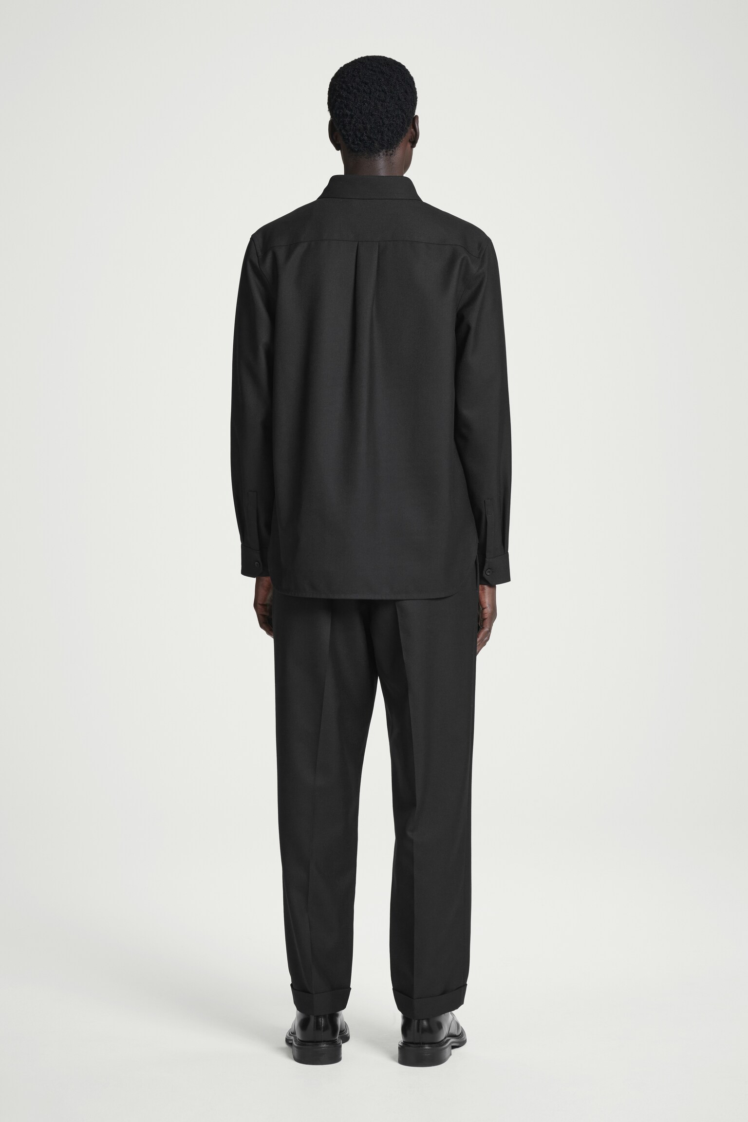 CHEMISE WORKWEAR DÉCONTRACTÉE EN LAINE MÉLANGÉE - NOIR/GRIS - 3