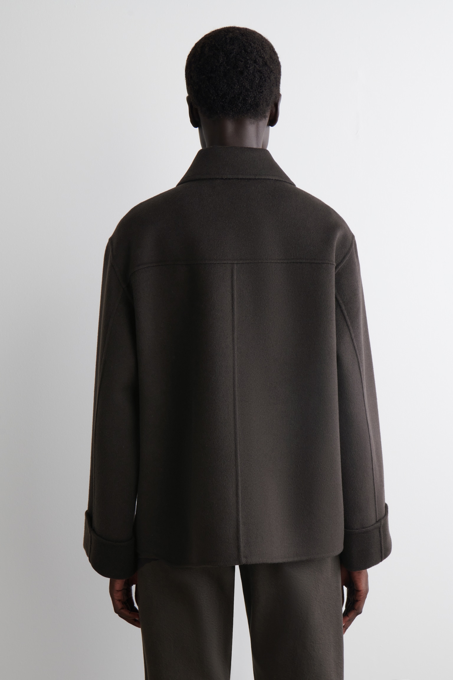 VESTE LAINE DOUBLE FACE - BRUN FONCÉ/NOIR - 5
