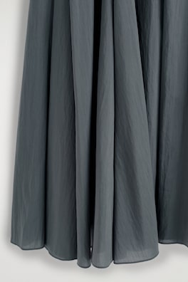 PANELLED A-LINE MAXI SKIRT — STEEL BLUE 5