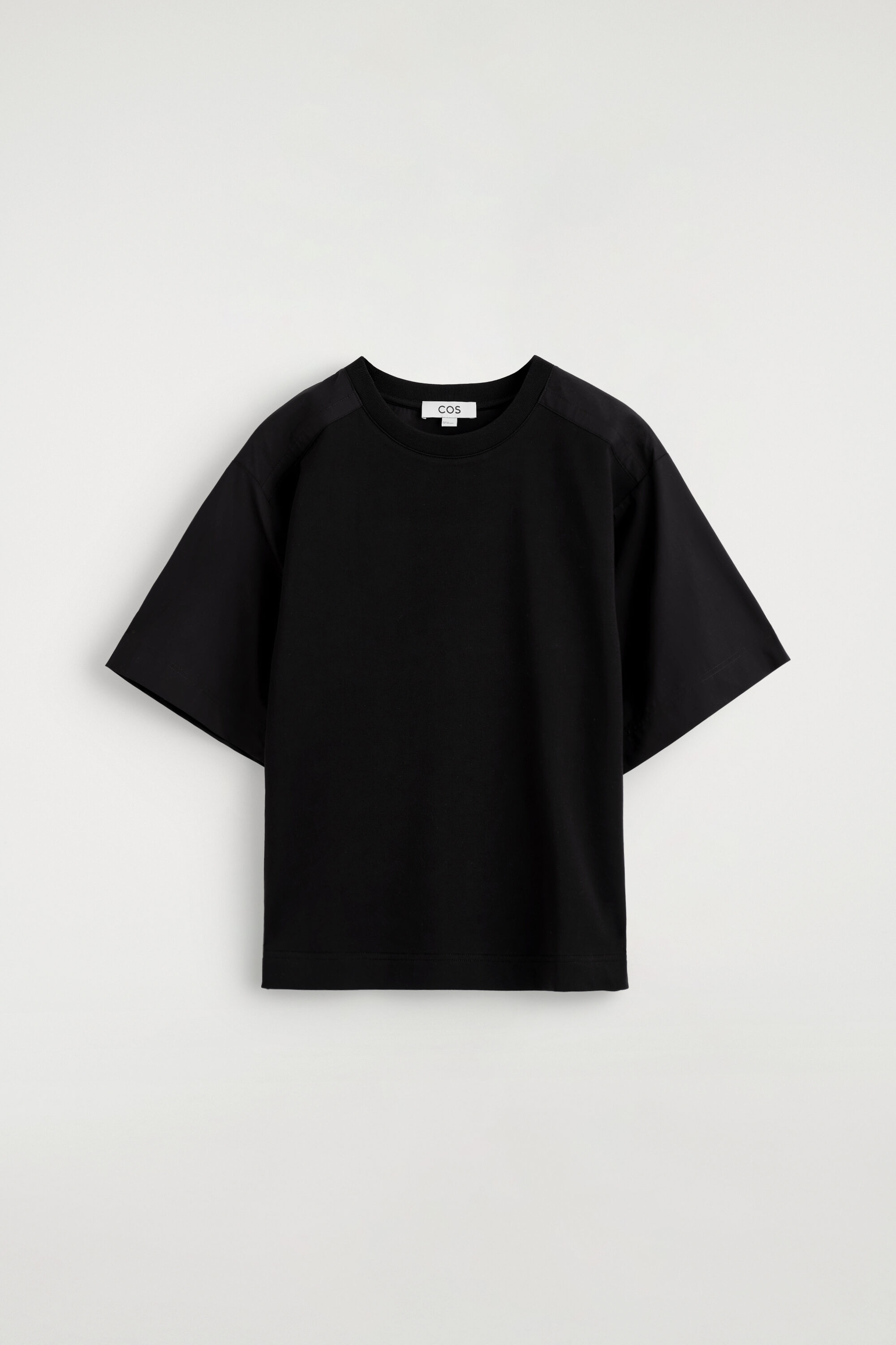 POPLIN-PANELLED JERSEY T-SHIRT - BLACK | COS CA