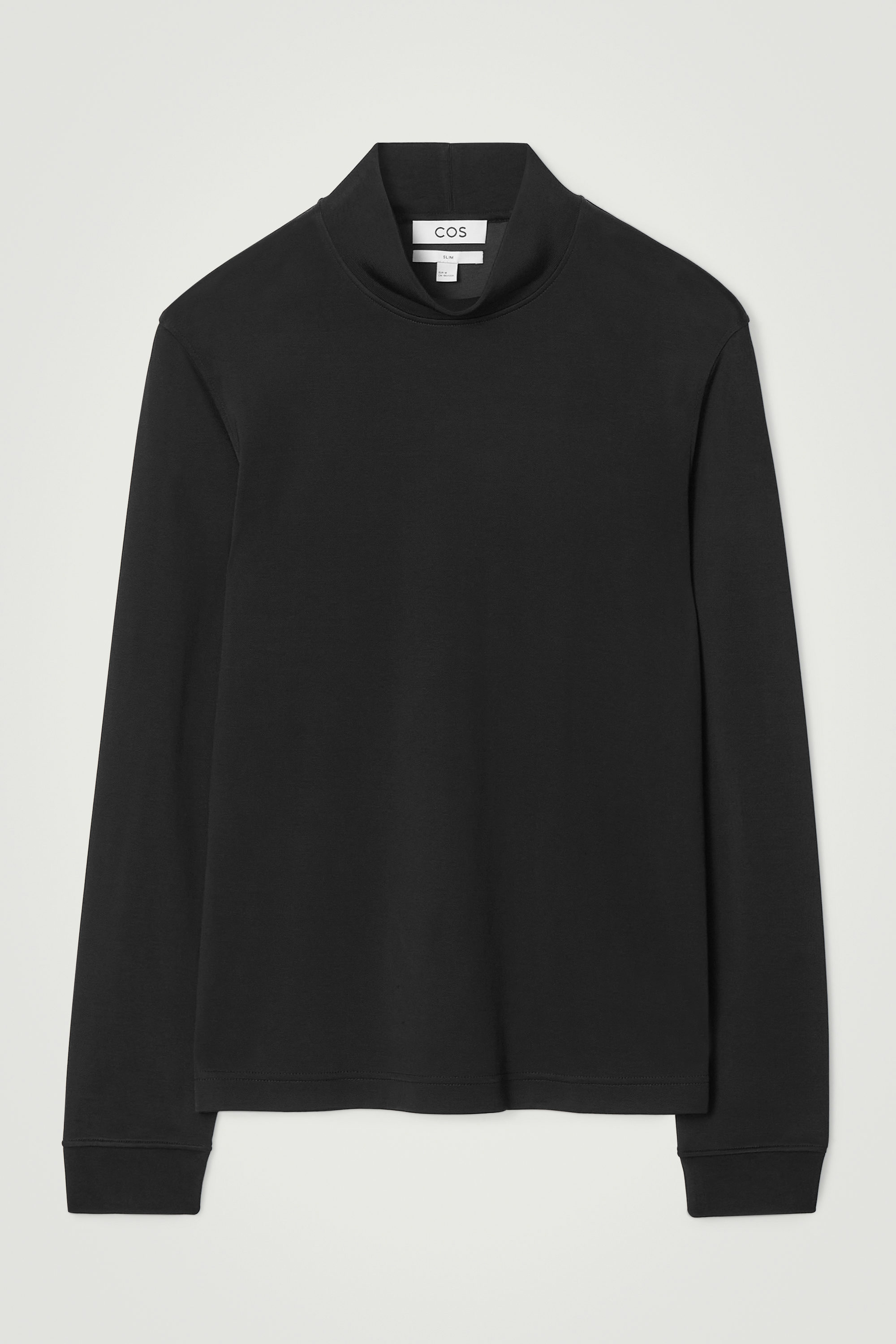 ゴルフィッカーズ　Mock Neck Wide Shirts Black　M SLIM HIGH-SHINE MOCK-NECK TOP - BLACK | COS