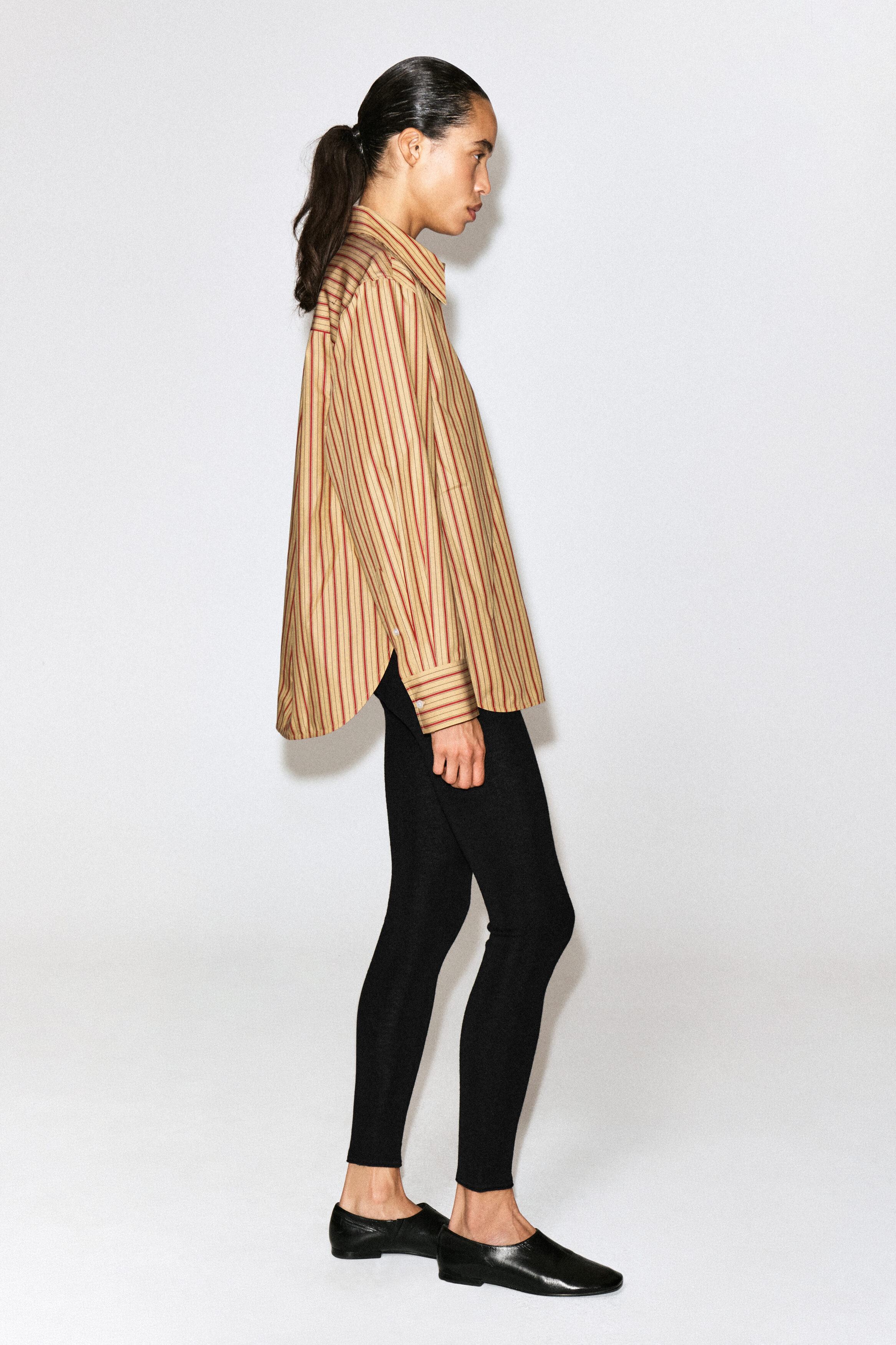STRIPED COTTON-LYOCELL SHIRT thumbnail 5